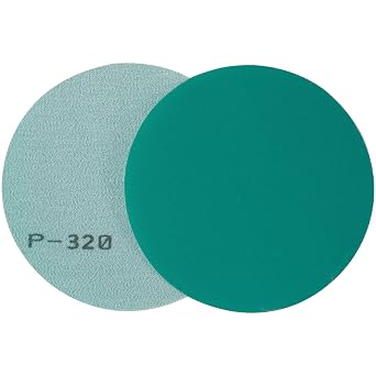 S SATC Sand Paper 5 Inch Sanding Discs Hook and Loop 320 Grit Green Film Sanding Disc 50 Pack Sandpaper Discs for Sanders Finishing Fine Cut Abrasive - Sand Automotive Car Paint, Woodworking Wood