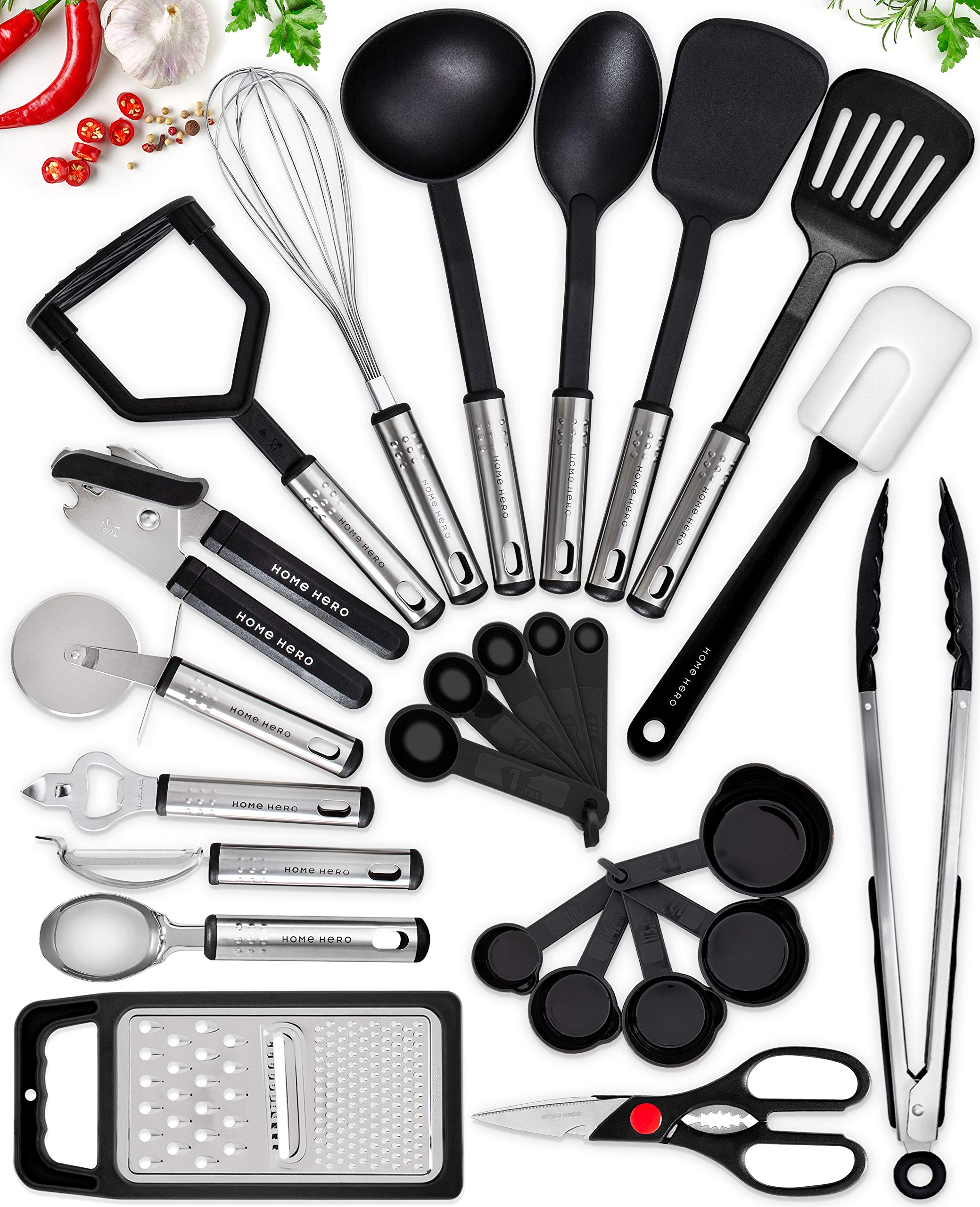 Home Hero Kitchen Utensil Set Nylon Cooking Utensils Kitchen