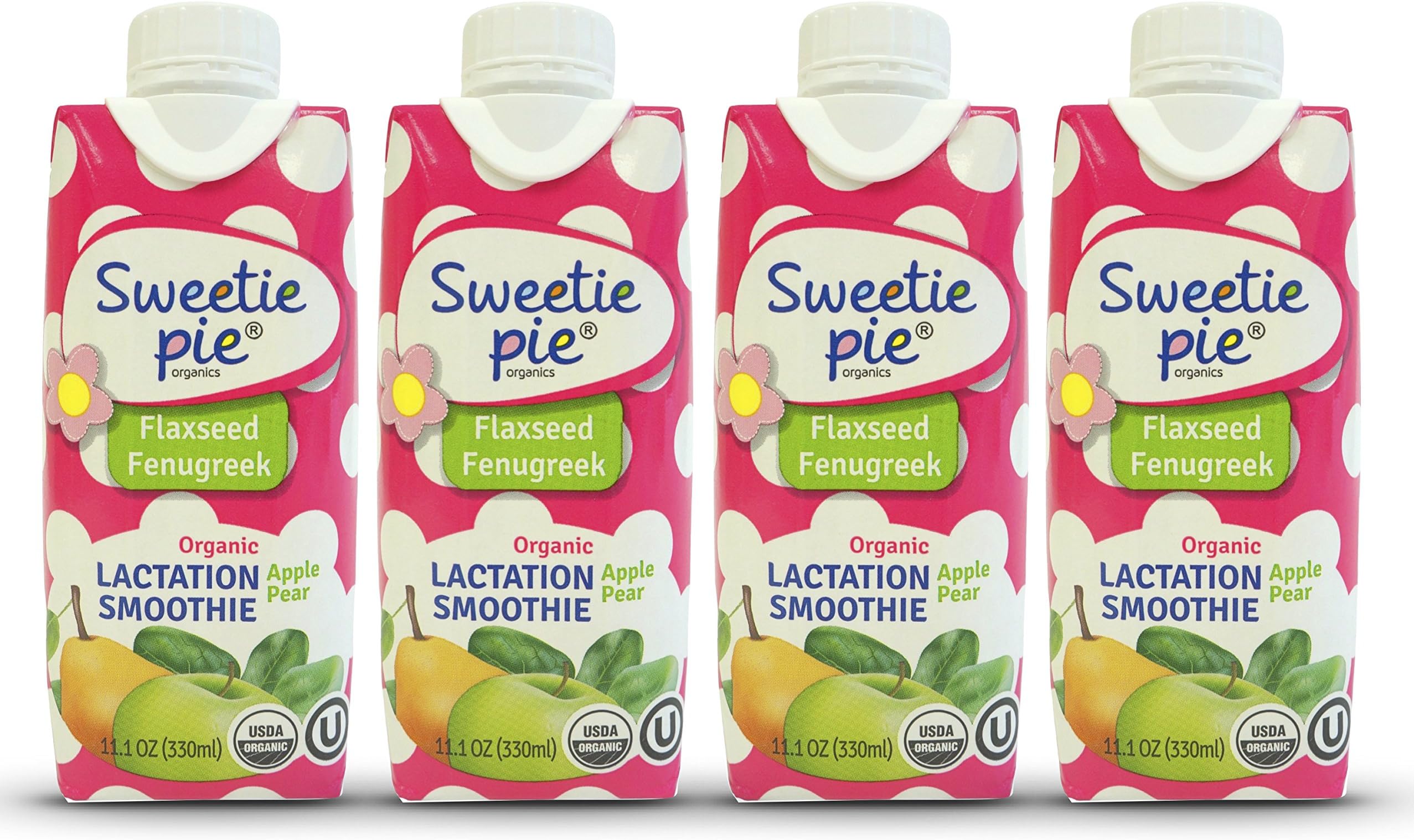 Sweetie Pie Organics Lactation Smoothie with Fenugreek for Lactation Support, to help Supplement Lactation to Breastfeeding Mothers, Healthier option than Lactation Cookies for Nursing Moms, 4Ct