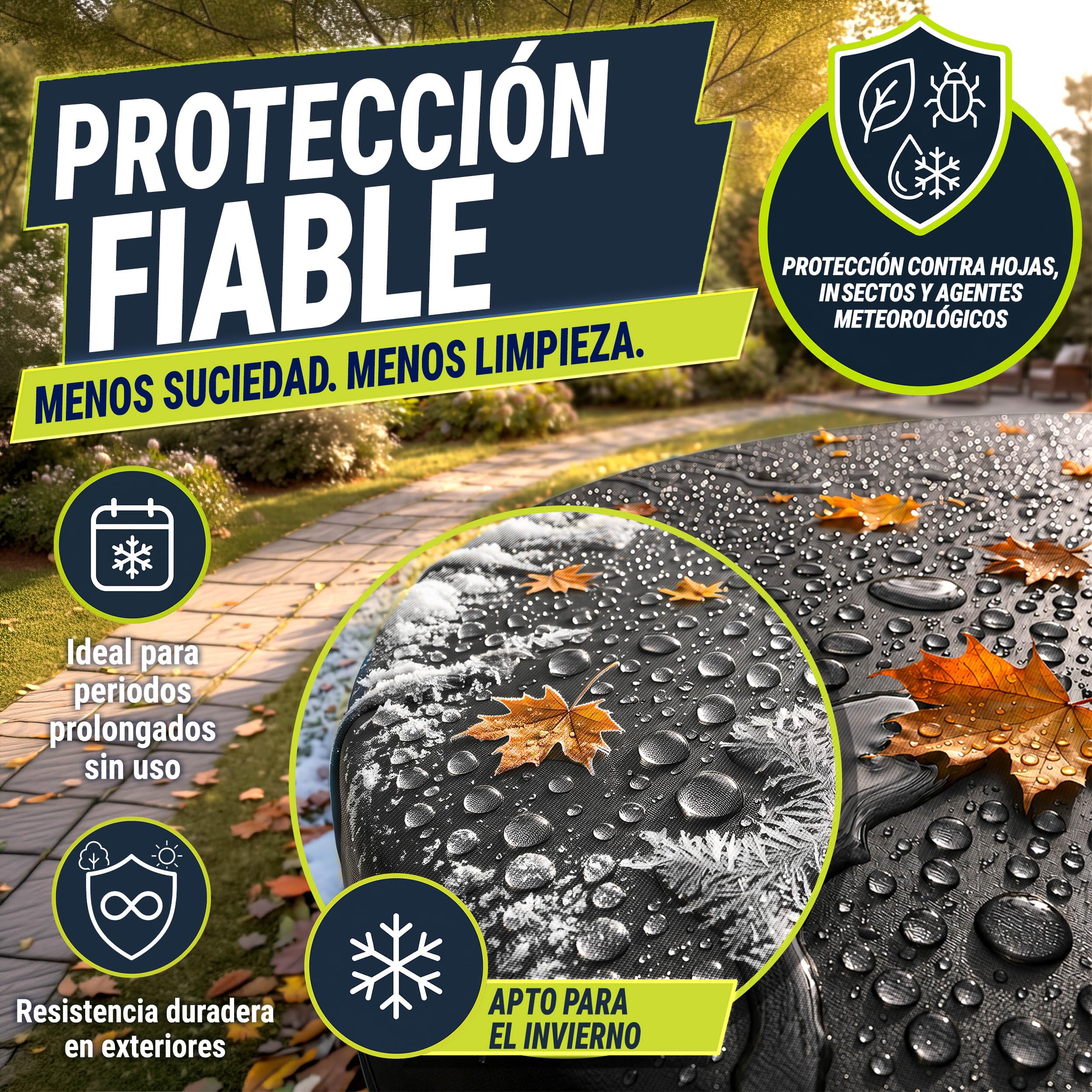 tillvex® Cubierta para piscina redonda de 560 cm de diámetro para 460 – 500