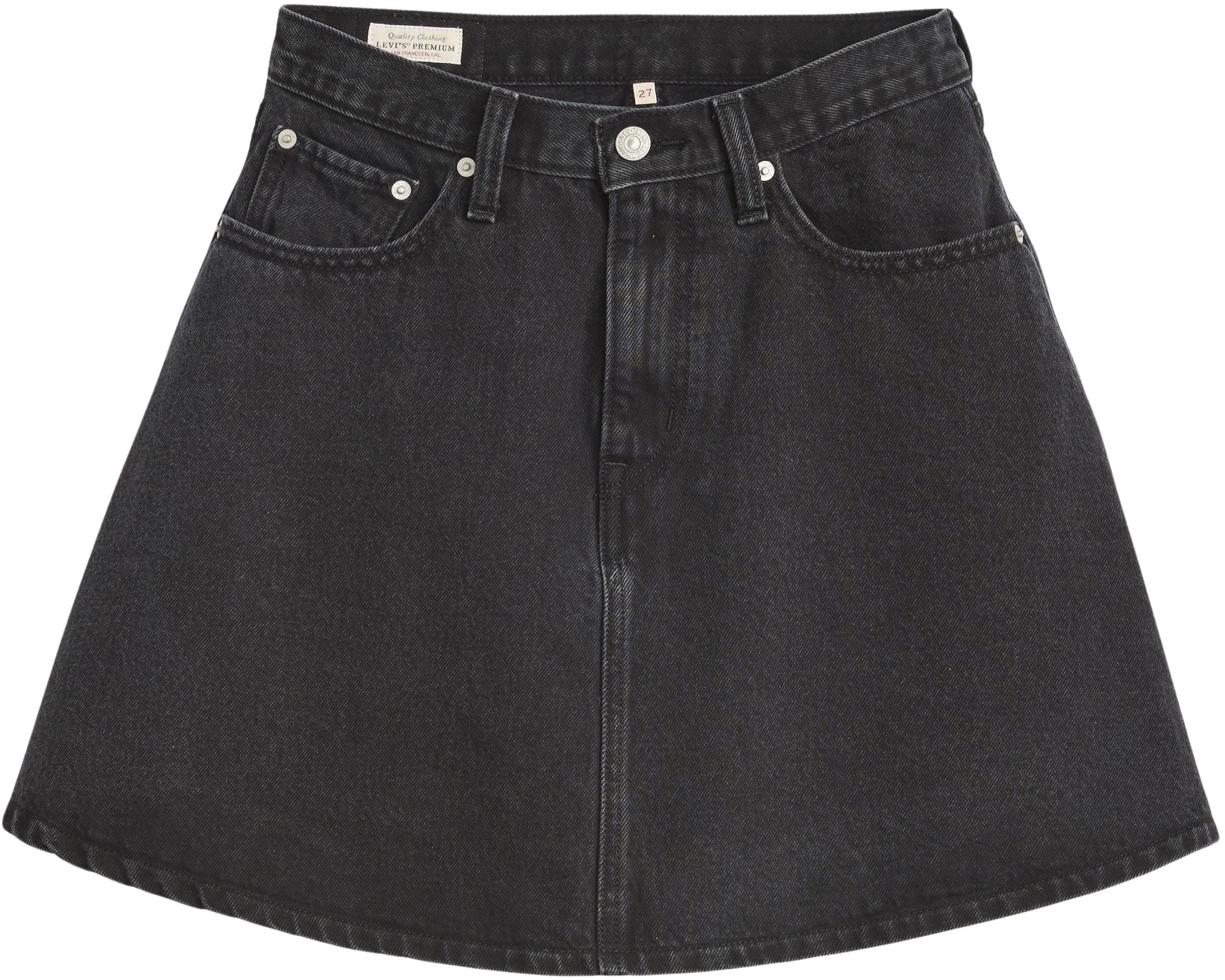 Levi's Donna Gonna in Jeans Mini Flounce Mid Rise, Linea A Trapezio