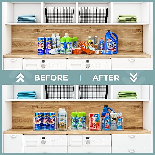 Miniatura 4 de Sorbus Juego de organizador de lavandería, 2 cubos grandes apilables con parte delantera abierta, 2 cubos de almacenamiento estrechos apilables, 1