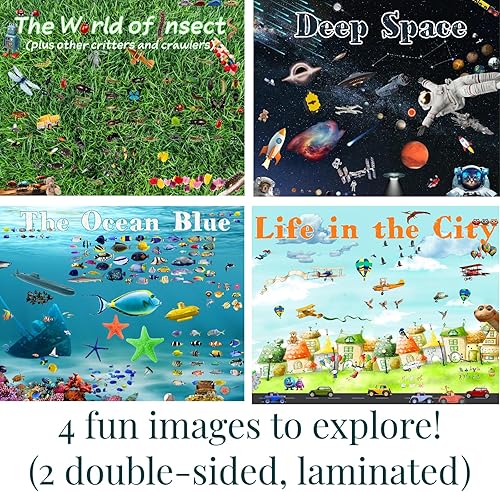 Miniatura 6 de Juego de aventuras - Lupa de madera 2X para niños con 4 imágenes - Juguete Montessori de madera - Aprende y explora