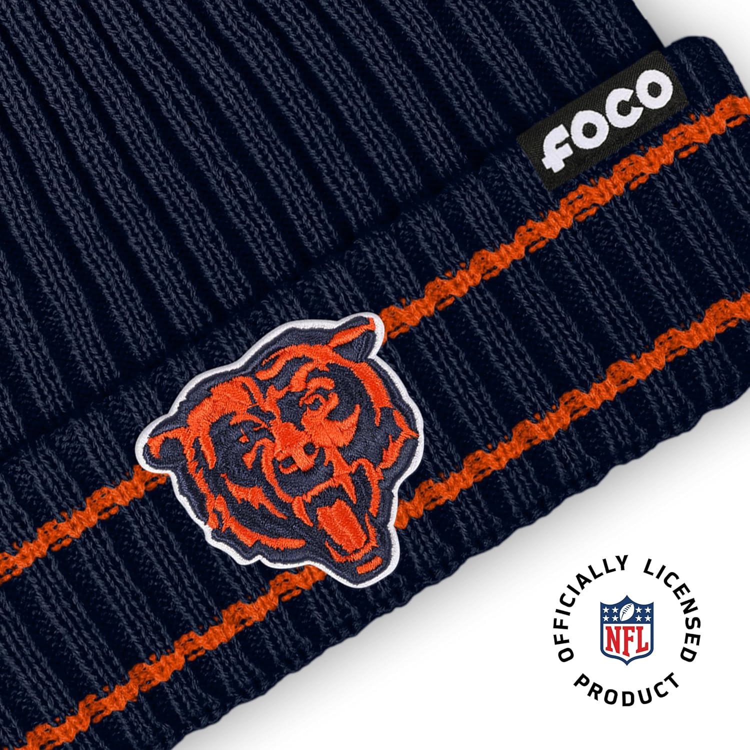 FOCO NFL Mens NFL Team Logo Ribbed Beanie Hat - Image 3