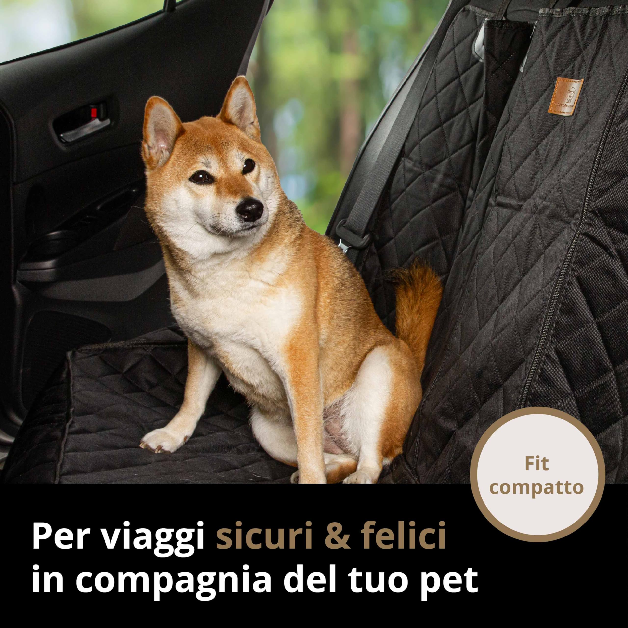 AMZPET Coprisedile Auto per Cani (Compatto: 122 cm) - Impermeabile - Antiscivolo e antigraffio - Durevole - 56 x 45 x 122 cm