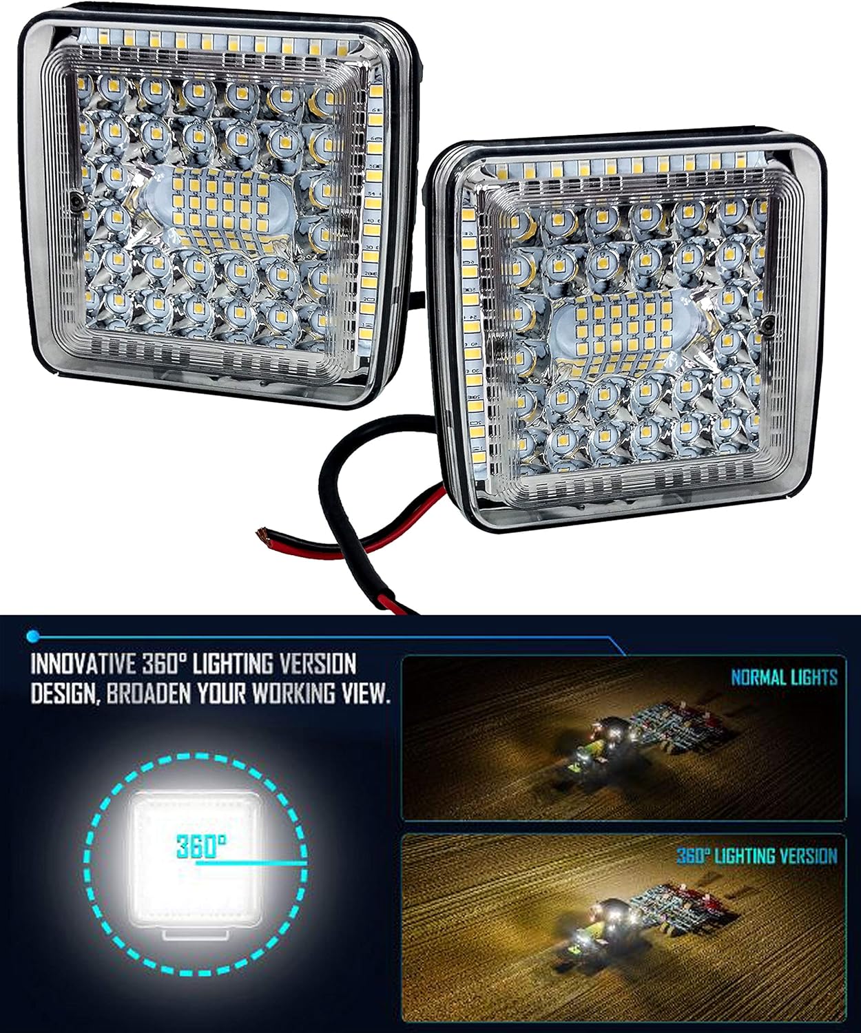 4" High Output 360° LED Work light Driving Offroad Truck Trailer Tractor Heavy Equipment SUV Combo Beam 12v 32v