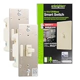 Enbrighten Almond Z-Wave Plus Smart Light Switch with QuickFit and SimpleWire&comma; 3-Way Ready&comma; Compatible with Alexa&comma; Google Assistant&comma; ZWave Hub Required&comma; Repeater&sol;Range Extender&comma; Toggle&comma; 2 Pack&comma; 81174