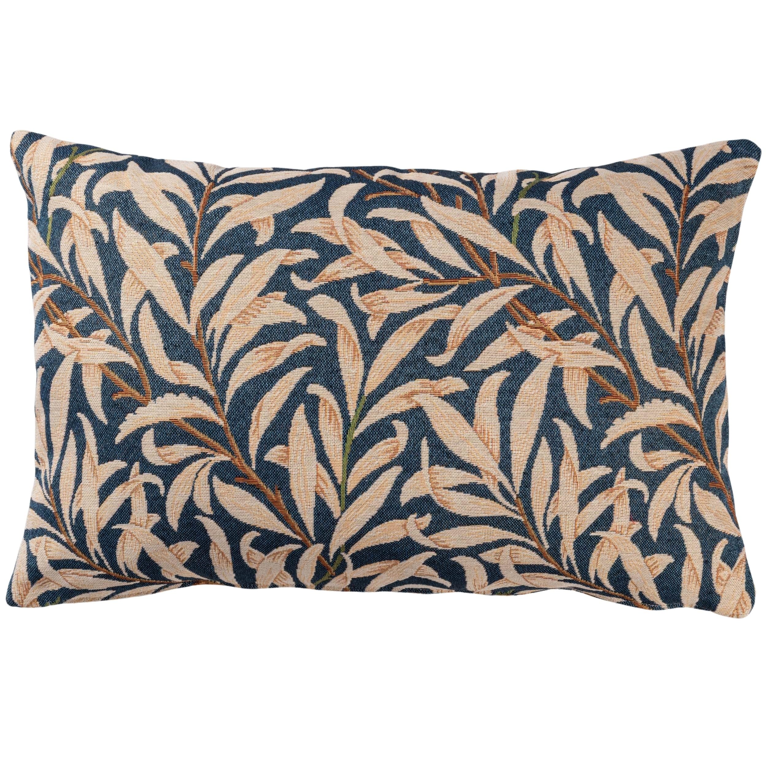 Linen Loft Blue William Morris Willow Bough Tapestry Xl Rectangular Cushion In Navy Botanical Interweaving Willow Tree. 23X15 Xl Cushion Cover