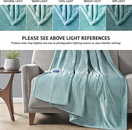 Vista 100 de Beautyrest BR54-0656 - Manta eléctrica afelpada con 20 niveles de calor, equipada con tecnología Secure Comfort y apagado automático de 10 horas