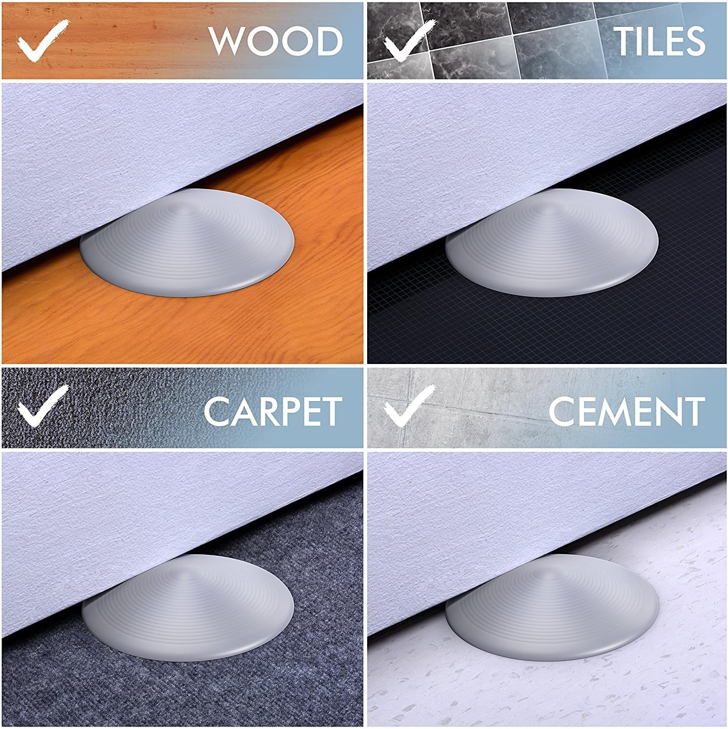 Hоt Dеаlѕ (3 Pack) Door Stopper | Low-Profile All-Purpose Circular Door Stop Holds Doors Open Without Getting in The Way | All Grip Design Works On All Doors and Surfaces | Blue 3 Pack