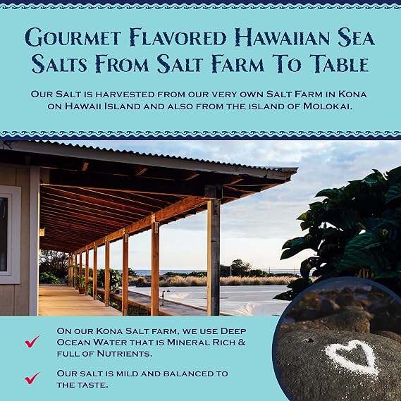 Sea Salts Of Hawaii Pure Kona Deep Sea Salt Hawaiian Sea Salt, 3.5 Ounce Bottle - Made in Hawaii