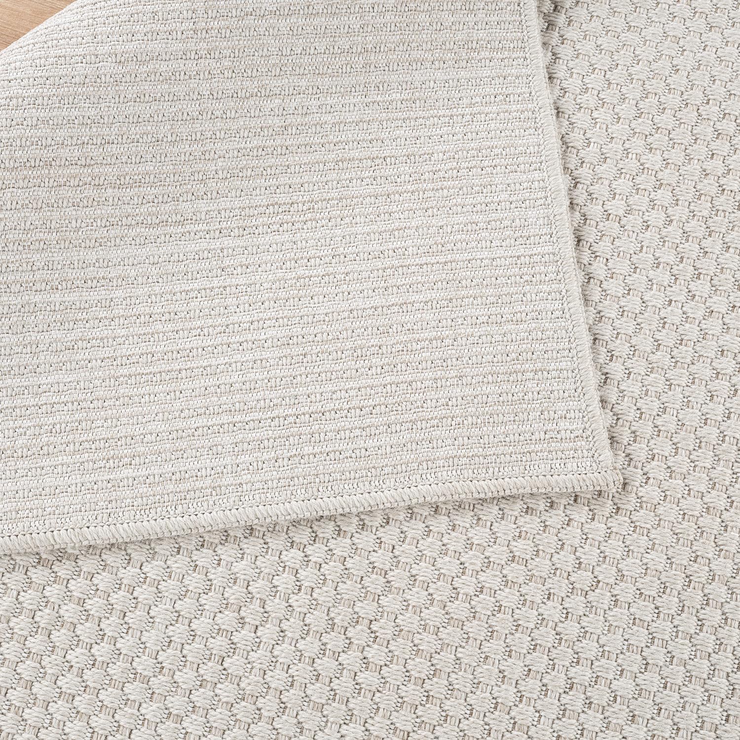 CAMILSON Easy Jute Rug 8x10, Indoor Outdoor Off-White Farmhouse Area Rugs for Living Room Patio and Kitchen Rug, Solid Woven Design, Easy-Cleaning, Non Slip Washable Outside Carpet Alfombras (8 x 10)