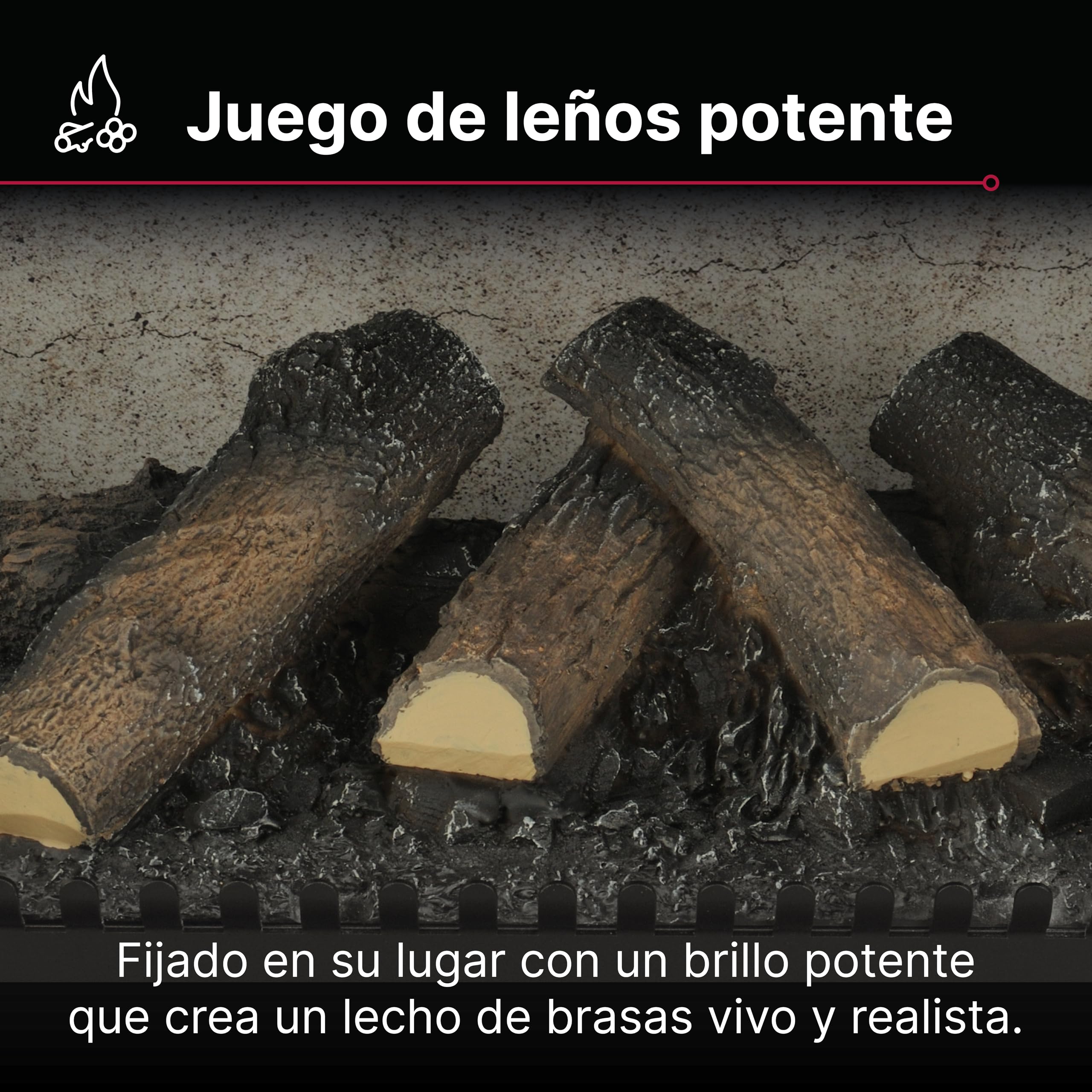 Dimplex Emberly Chimenea Electrica Â– Chimenea Electrica Decorativa de Tres Lados con Calefactor y Efecto de Llama Optiflame Â– Calefactor de 2 kW Activable Â– Inluye Mando a Distancia y App