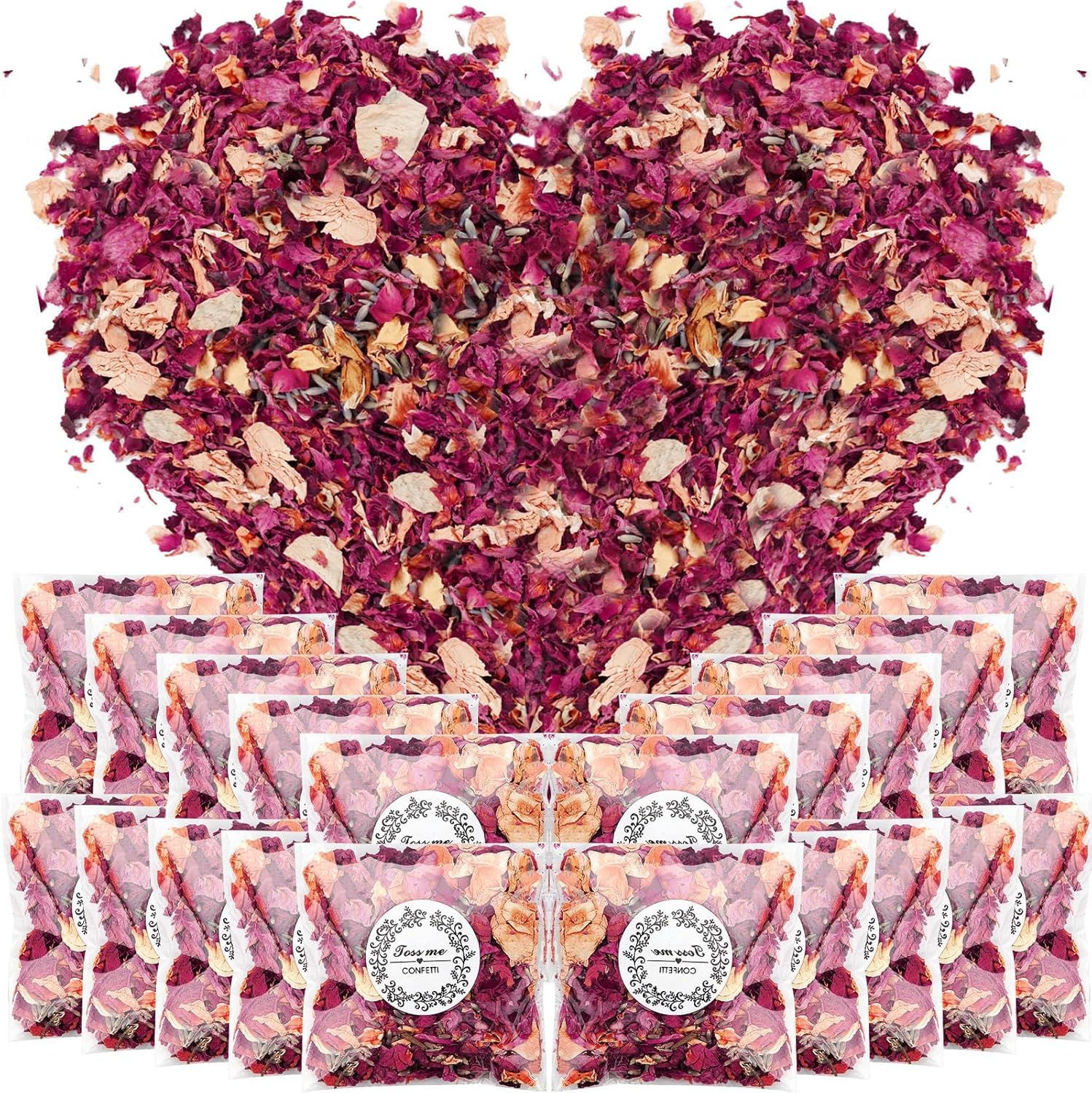 Noaxylic Hochzeitskonfetti 12 Packungen - Natürliche Blütenblätter