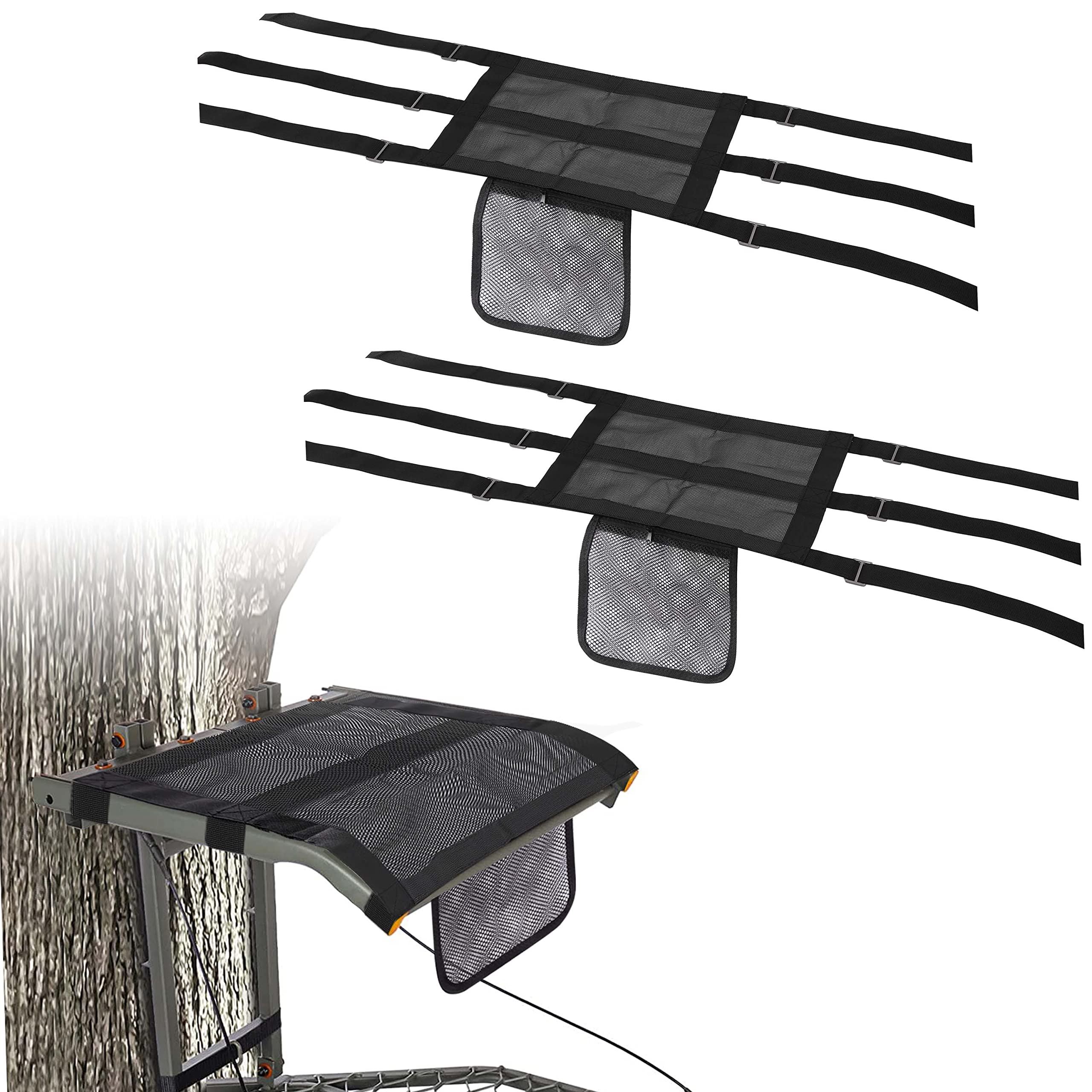 Universal Lightweight Tree Stand Seat Replacement with a Pocket, 16 X12- Adjustable Fits All Brand's Treestand Seat- Tree Deer Stand Accessories for Hunting, Ladder Stands, Lock ON Tree Stands