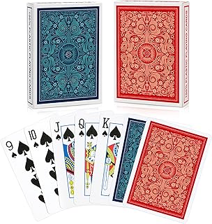 Playing Cards 2 Pack,Waterproof Plastic Playing Cards for Adults and Kids,2 Decks of Poker Cards Professional Set,Wide Poker Size Regular Index,Cards for Pool Beach Games and Family Games Night