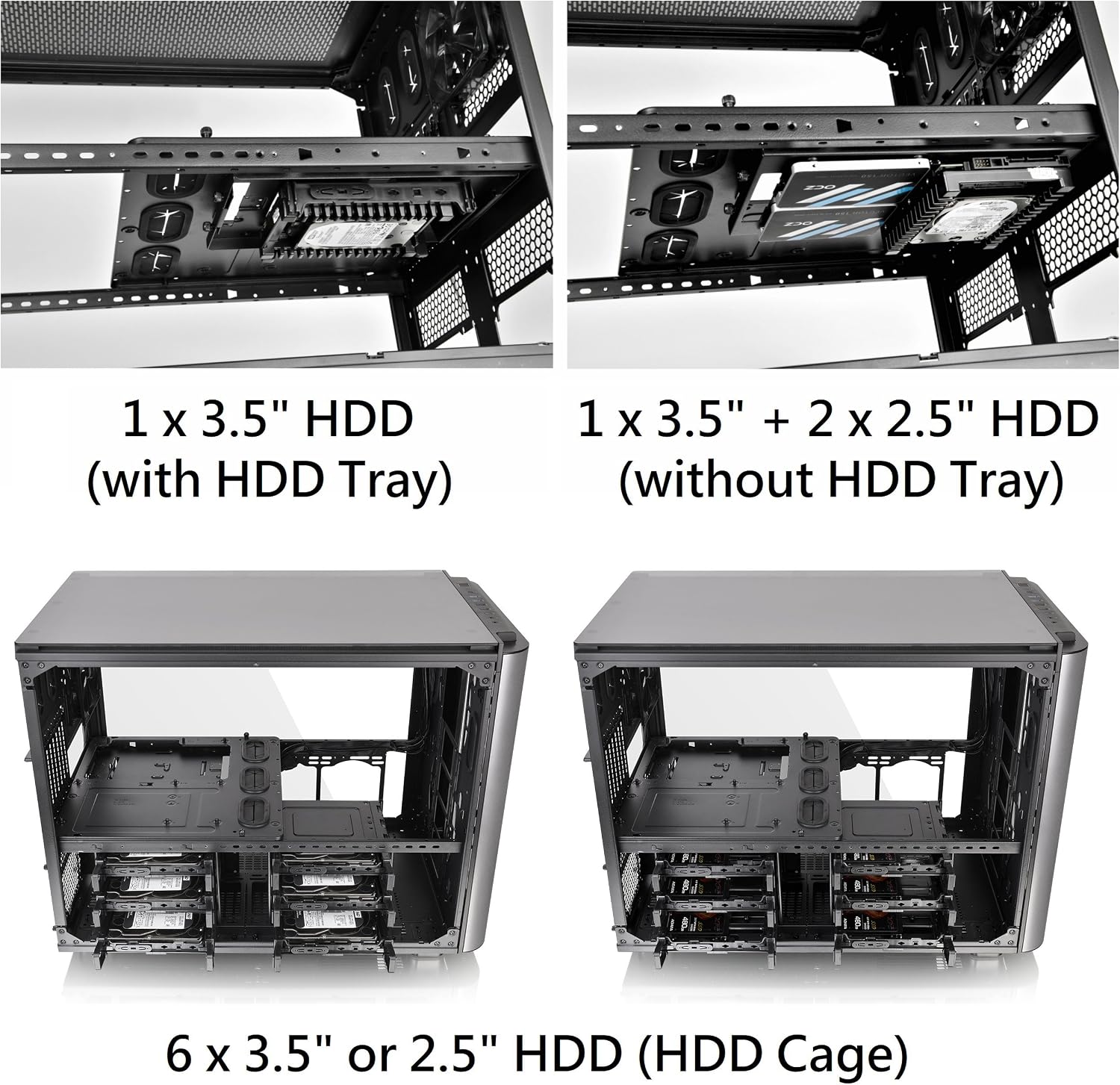 Thermaltake Level 20 XT E-ATX Extreme LCS Capable Split Level Modular Gaming Cube Case CA-1L1-00F1WN-00, Black