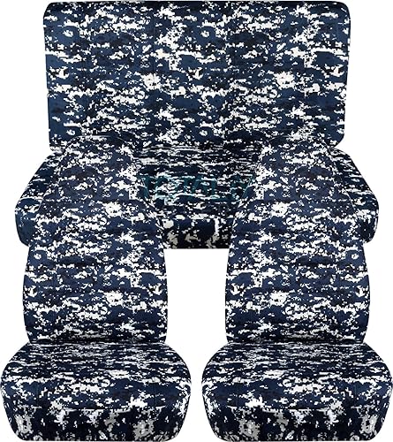 Miniatura 8 de Fundas camufladas para asientos para Jeep Wrangler YJ 1987 a 1995, set completo para frente y asientos traseros, 19 estampados, 1988 1989 1990 1991