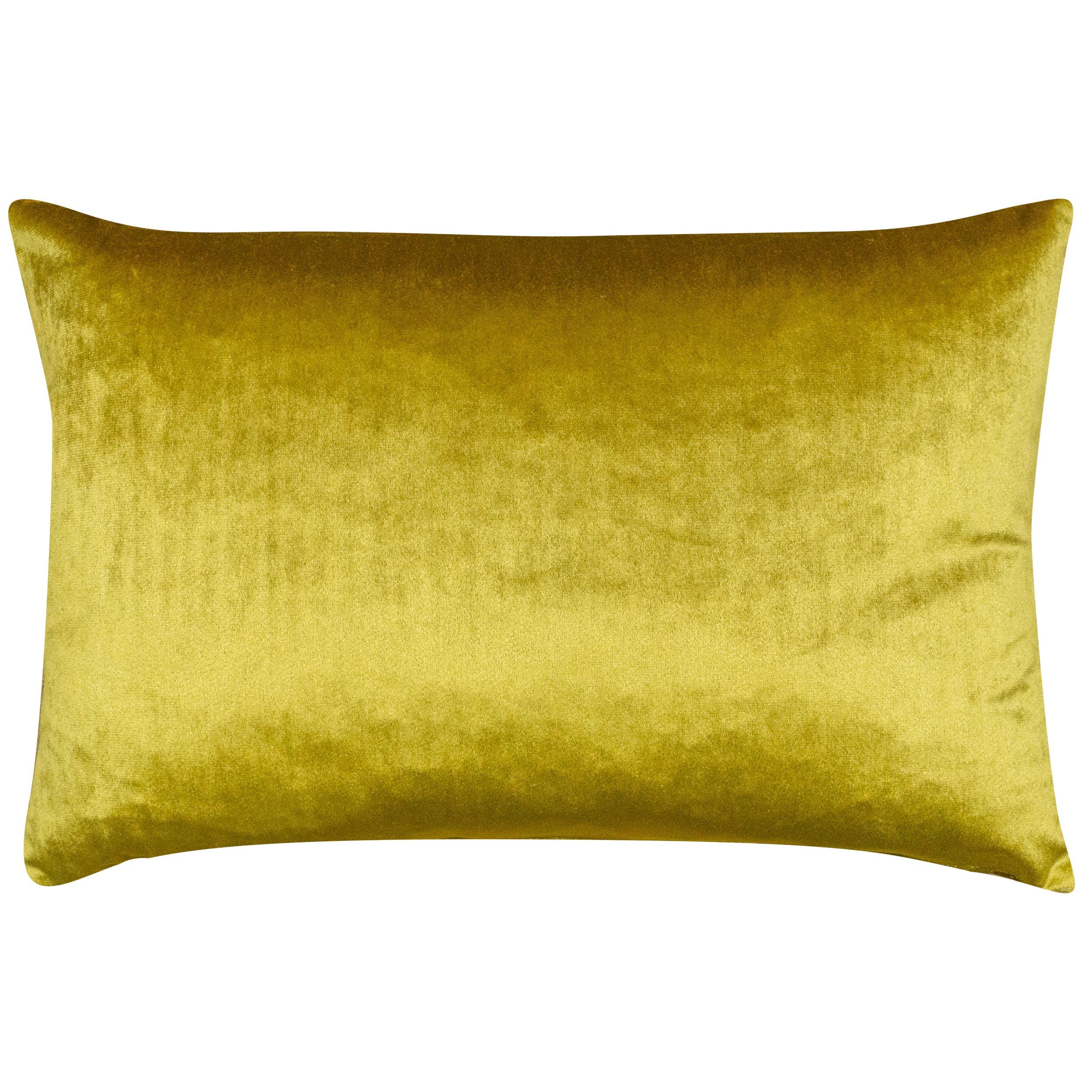 Linen Loft Gold Bella Plain Velvet Boudoir Cushion Cover. Metallic Supersoft Chenille. Modern And On-Trend Home Accessory. 17X12 Rectangle Cushion Cover Only.