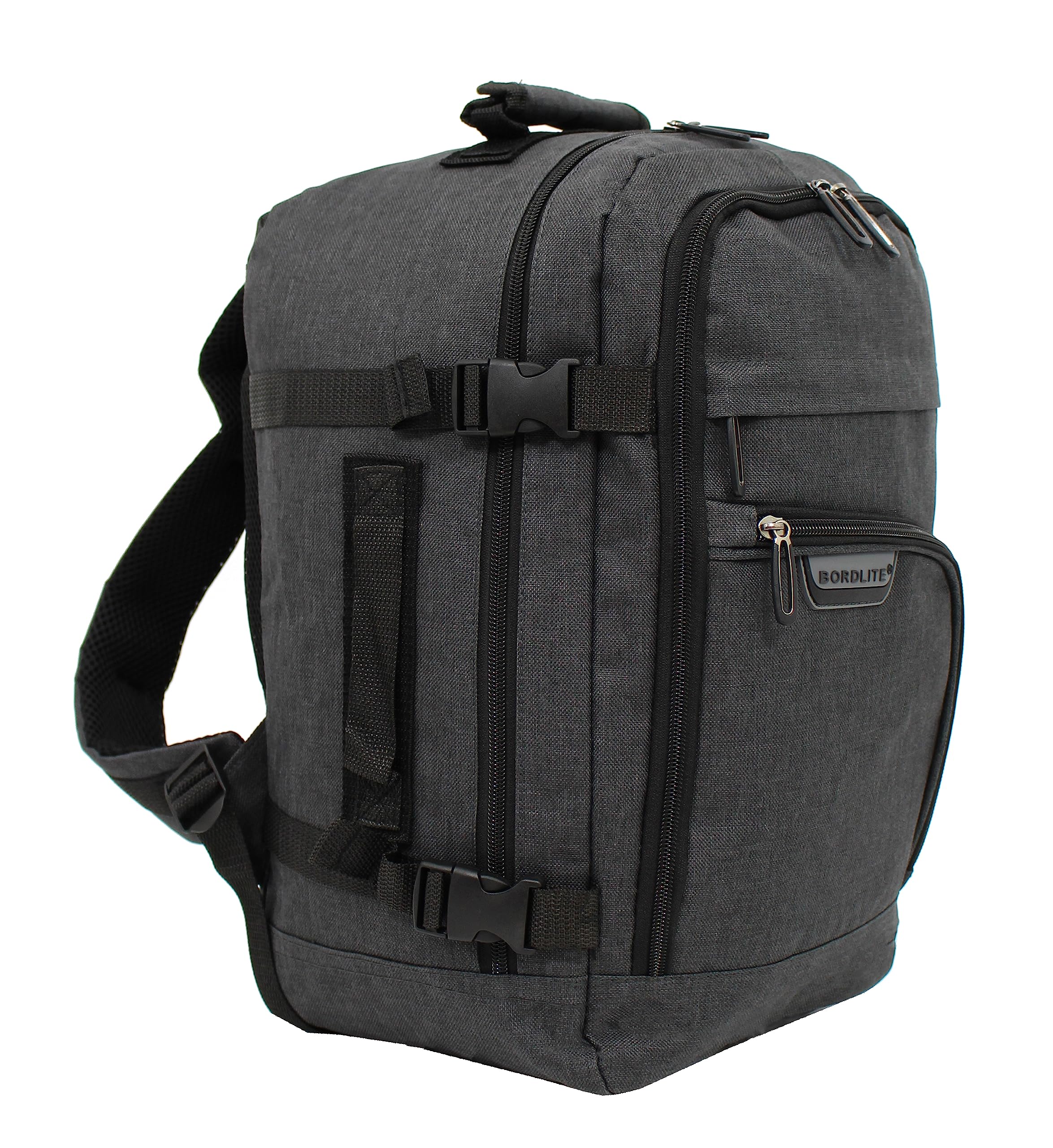 Bordlite Travel Underseat Cabin Approved Backpack, Lightweight Travel Rucksack, Premium Carry on Bag, 40x20x25cm - Dark Black