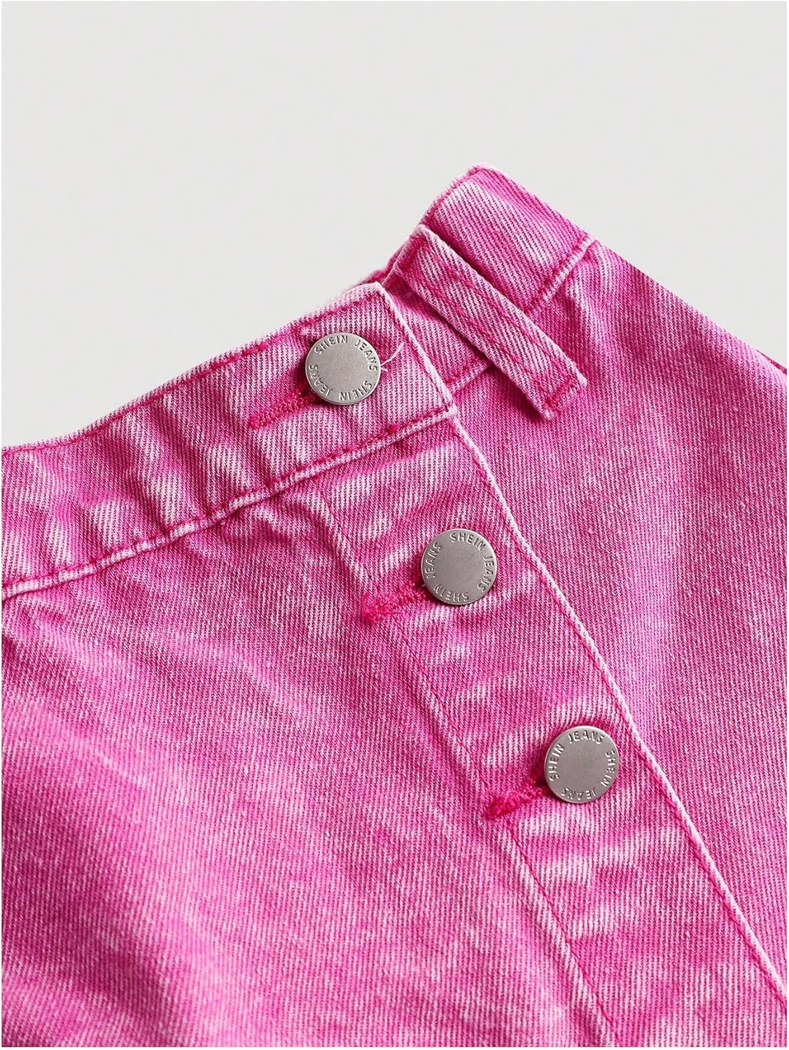 Floerns Girl's Y2k High Waist Denim Skorts Button Up Asymmetrical Hem Skirt Shorts - Image 5