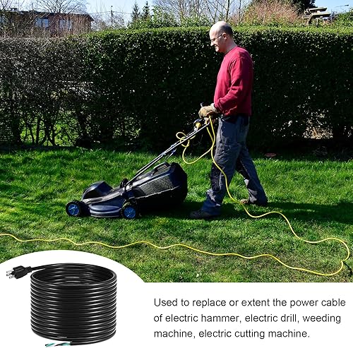 Miniatura 7 de PATIKIL Cable de alimentación de repuesto, 49 pies 14 AWG, cable de extensión de cable de 3 clavijas 5-15P para electrodomésticos de aire