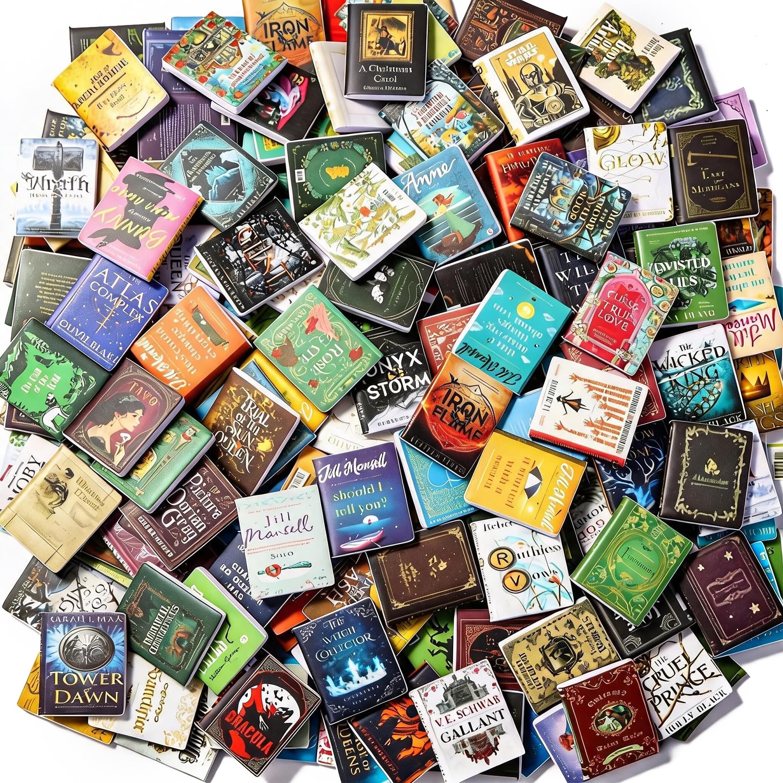 DIYDEC 200pcs Mini Books Miniatures Dollhouse Books - dollhouse accessories | Mubboo
