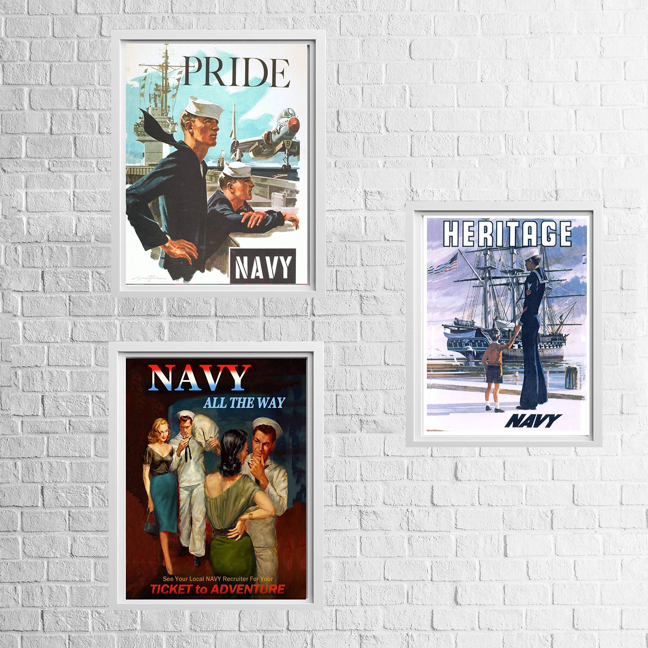 Buy Vintage Navy Recruitment Prints Wall Art, WWII Retro Navy Slogans