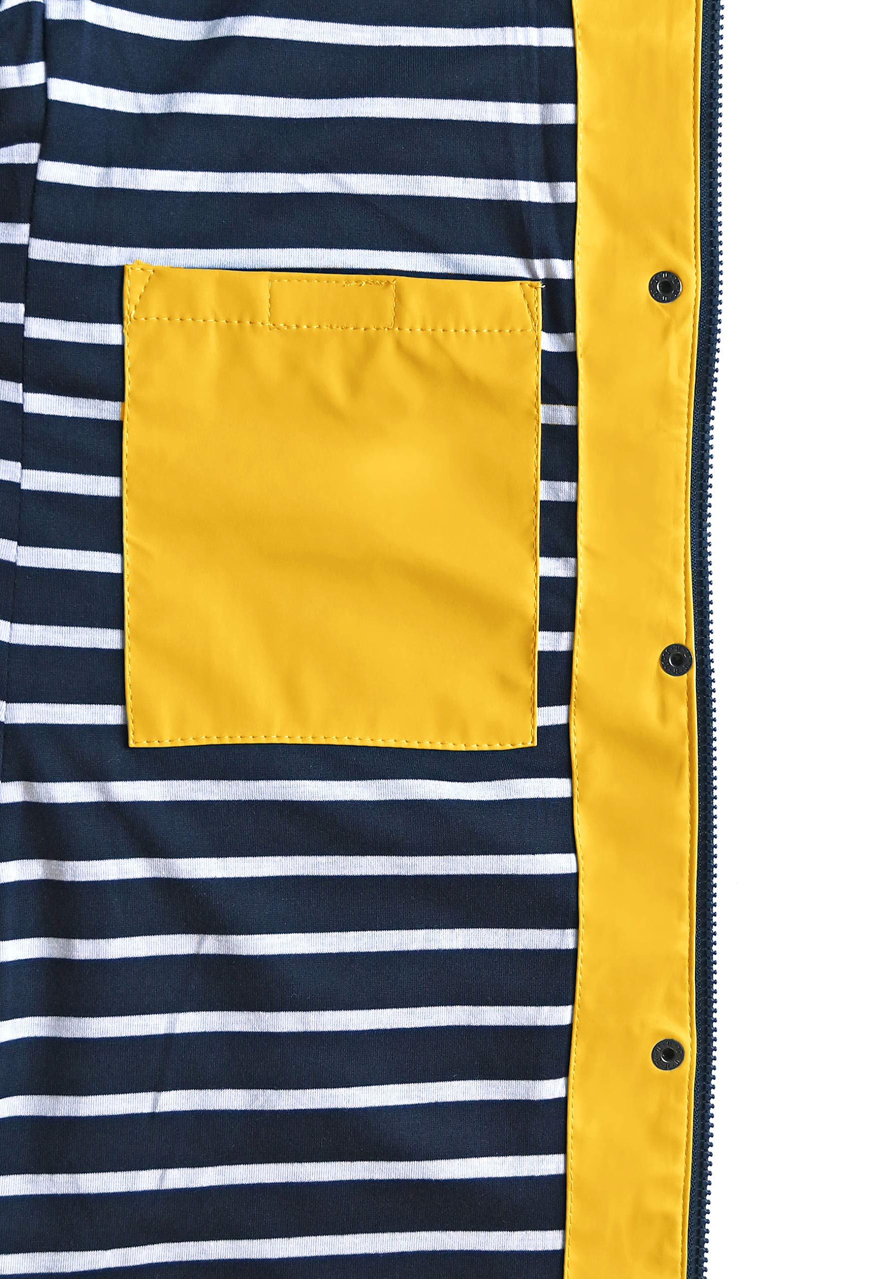 MADSea Damen Regenmantel Friesennerz 620 | halblanger wasserdichter Regenparka | winddicht mit maritimen, weiß/blauen Innenfutter