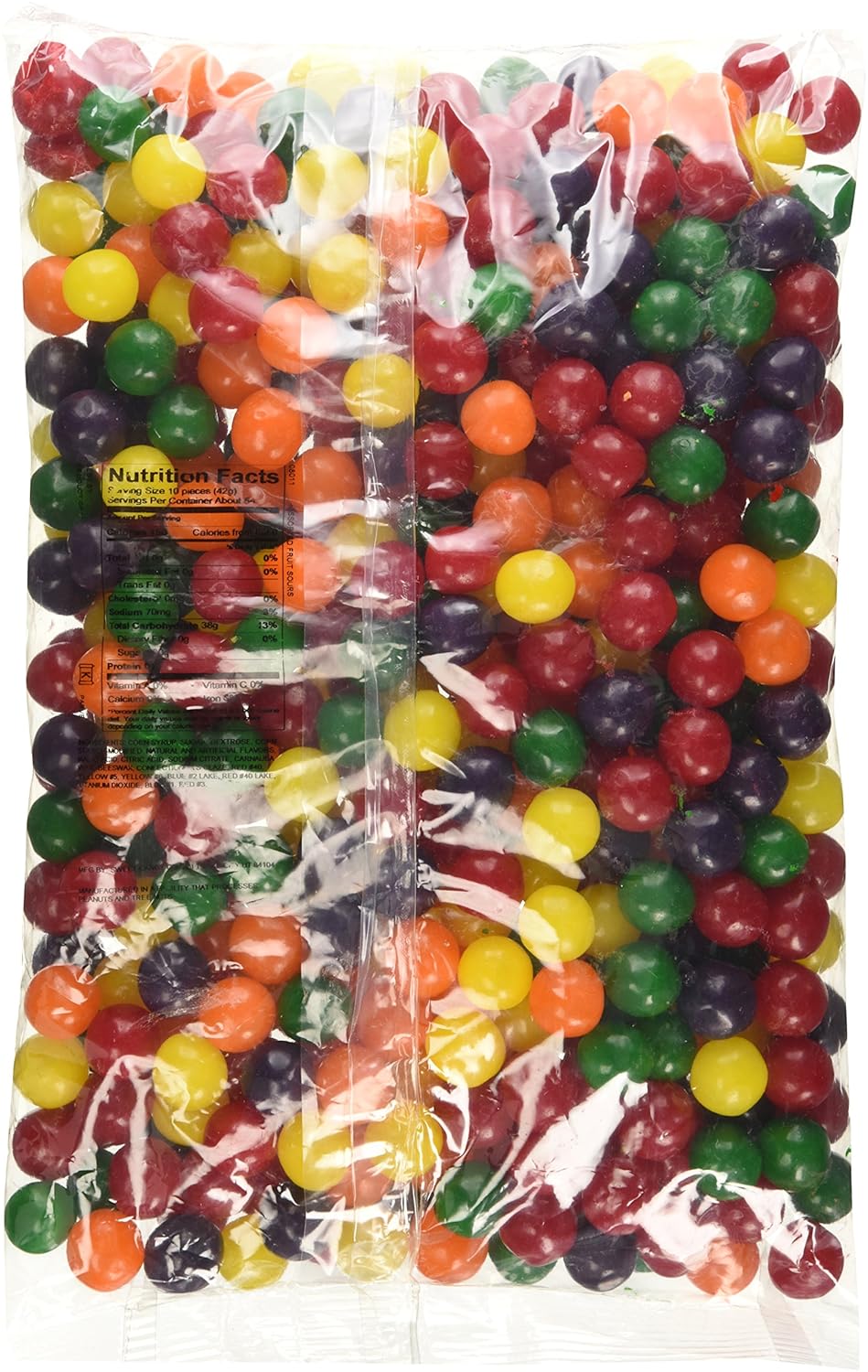 Sweet Candy Company Assorted Fruit Flavored Sour Ball Mix - Bulk Chewy Candy, Sour Cherry, Lemon, Grape, Tangerine, Apple, Flavored Variety Pack, Gluten Free, Kosher - 5 lb Bag