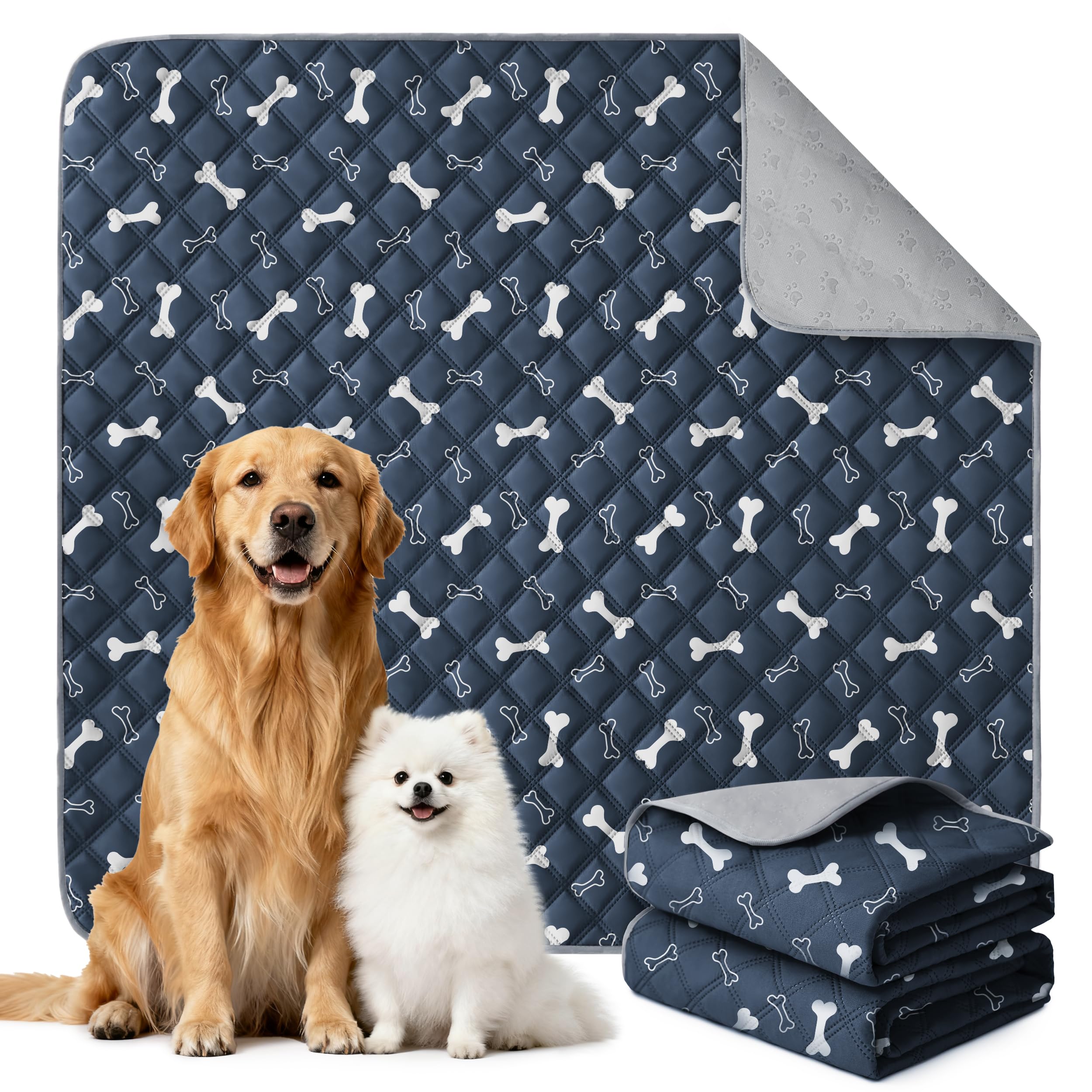 Eterish Washable Pee Pads for Dogs Extra Large 48'' x 60'' 2 Pack