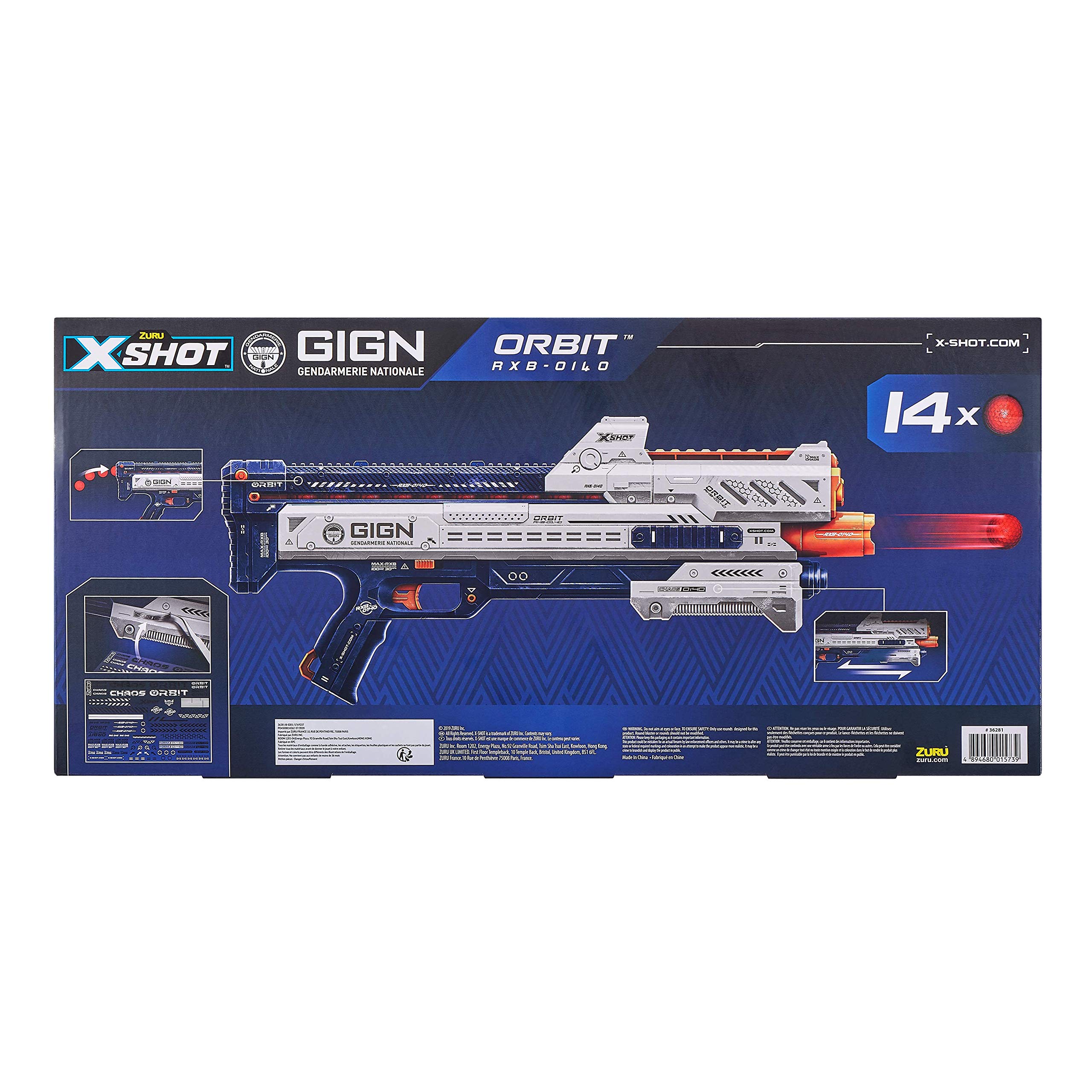ZURU- XSHOT-Blaster-Chaos Orbit-Balls in schiuma, 36281-B, GIGN-24