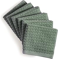 Vista 4 de DKNY Toallas 100% algodón de secado rápido, paquete de 6 paños de 12 x 12, musgo