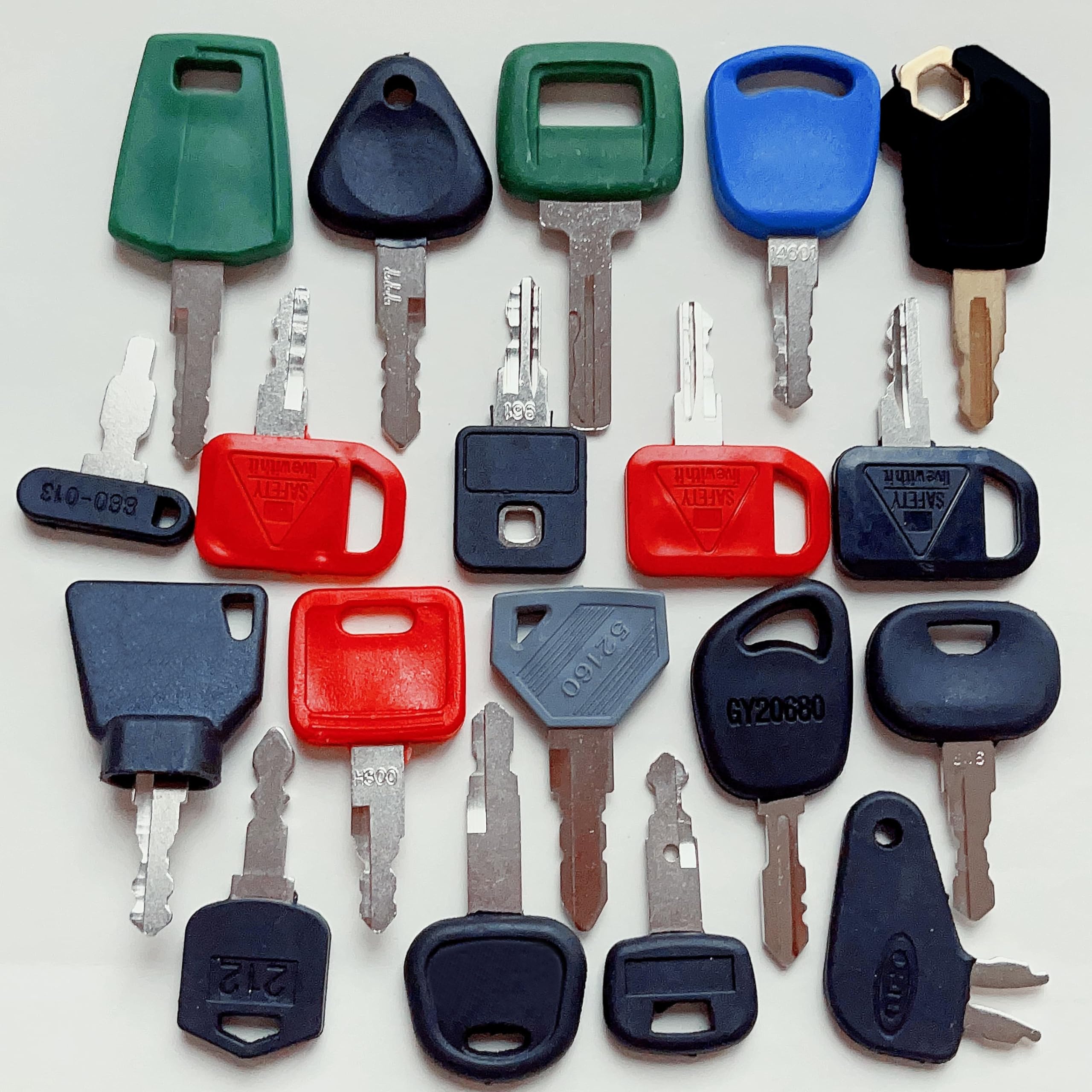 47 Keys Heavy Equipment/Construction Ignition Key Set Compatible with Volvo John Deere Kubota Caterpillar Komatsu Case JCB Hitachi