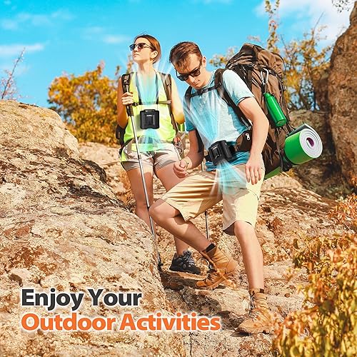 Miniatura 8 de Ventilador de cintura portátil  Batería recargable de 14500 mAh, ventilador de cinturón de enfriamiento de 67 horas, 5 velocidades potentes y