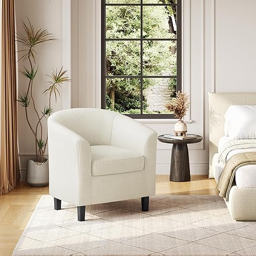 Miniatura 67 de Yaheetech Silla de club de cuero, silla decorativa de piel sintética, sillón moderno para sala de estar con patas de madera y asiento acolchado para
