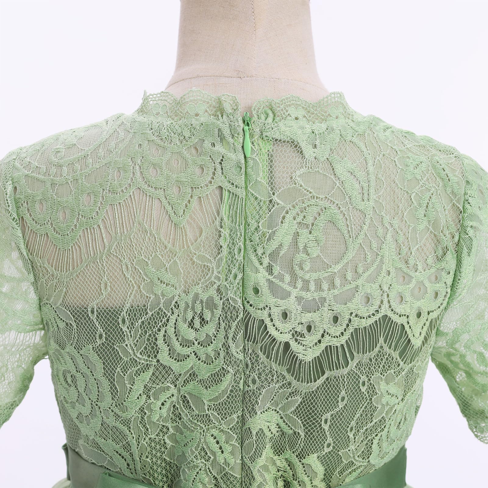 Odizli Blumenmädchenkleider Kurzarm Blumen Spitze Prinzessin A-Linie Stickerei Tüllkleid Hochzeit Lang Abendkleid