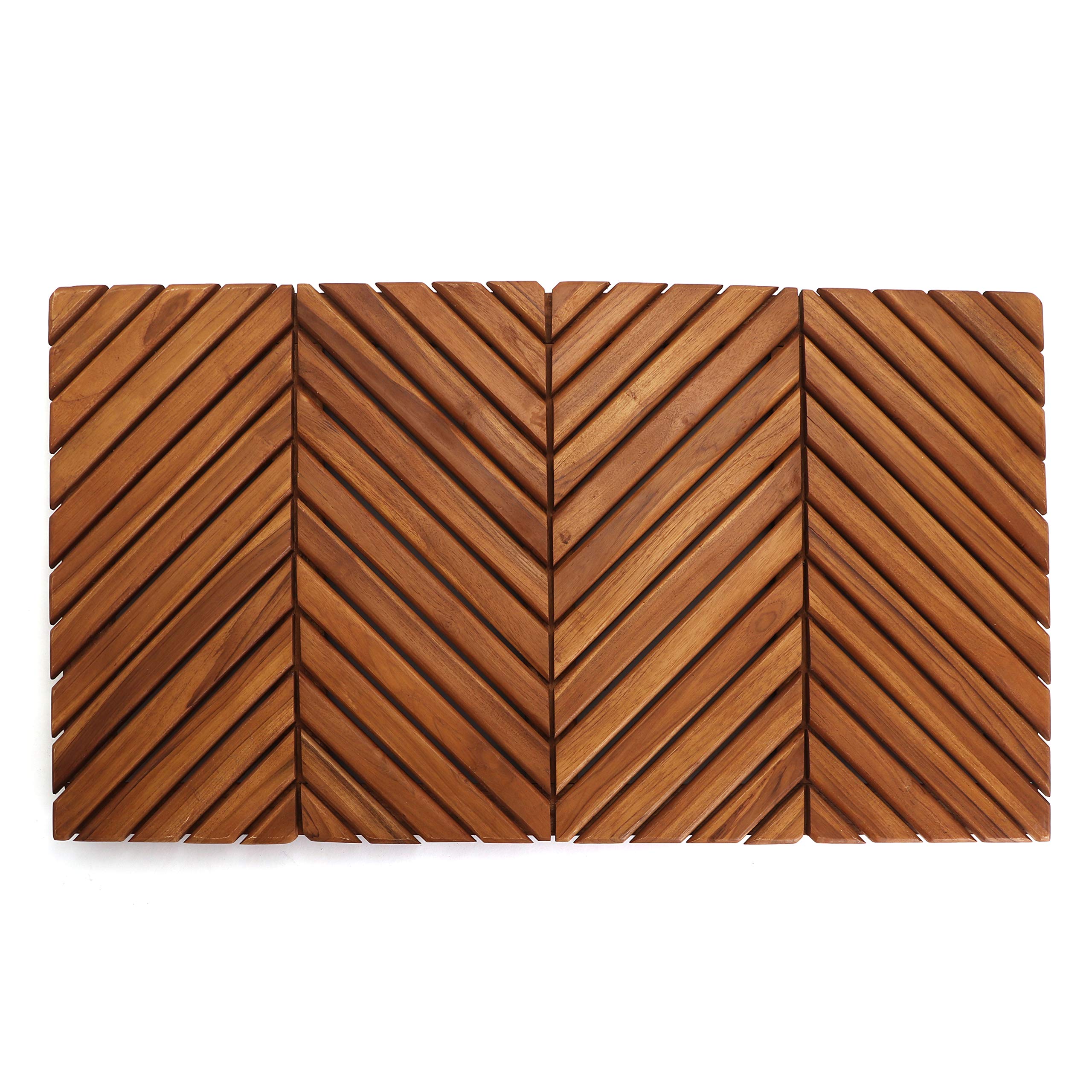Amazon.com: Belari Teak Shower Mat - Teak Bath Mat - Wood Bath Mat ...
