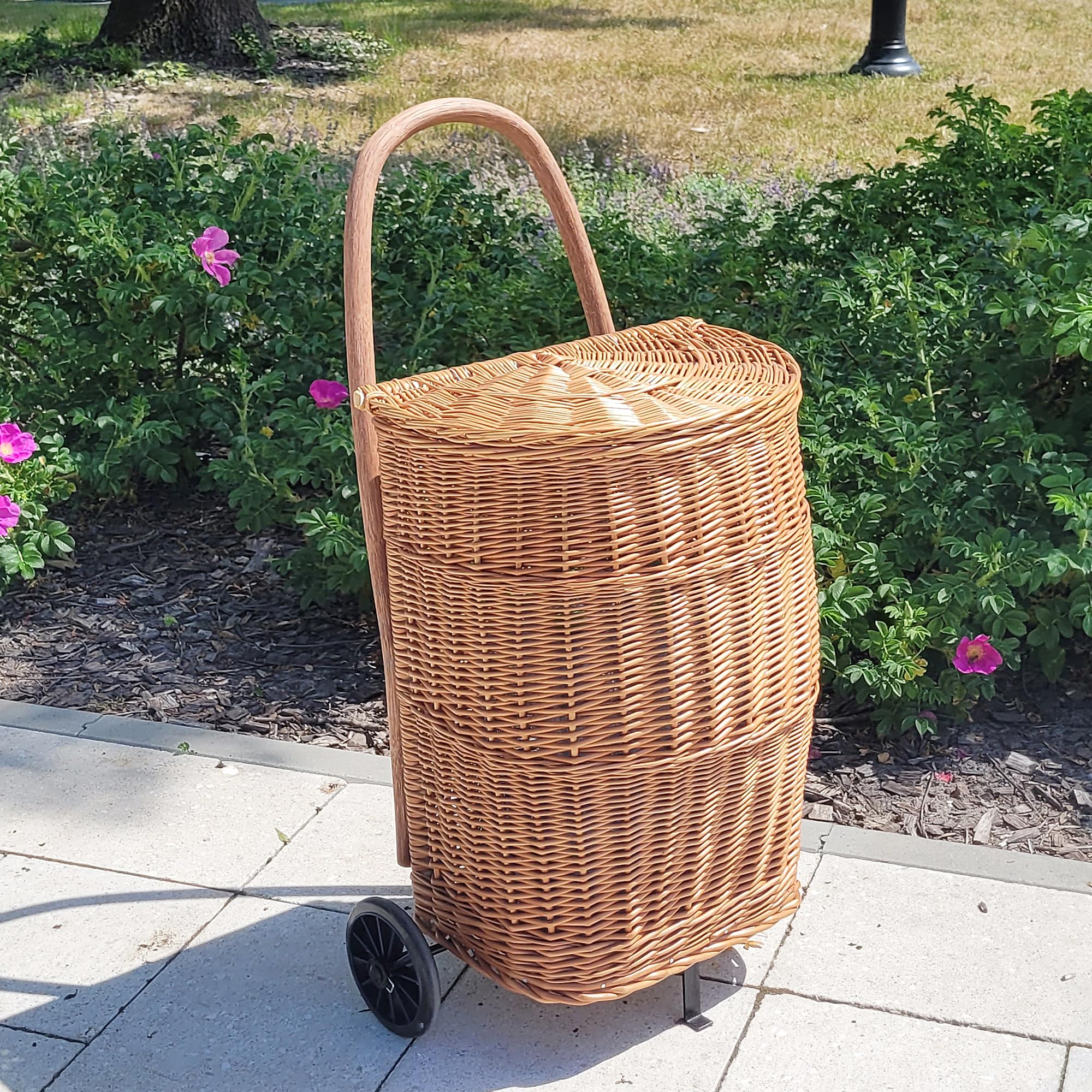 Houten marktwagen met luifel - Houten marktwagen met luifel