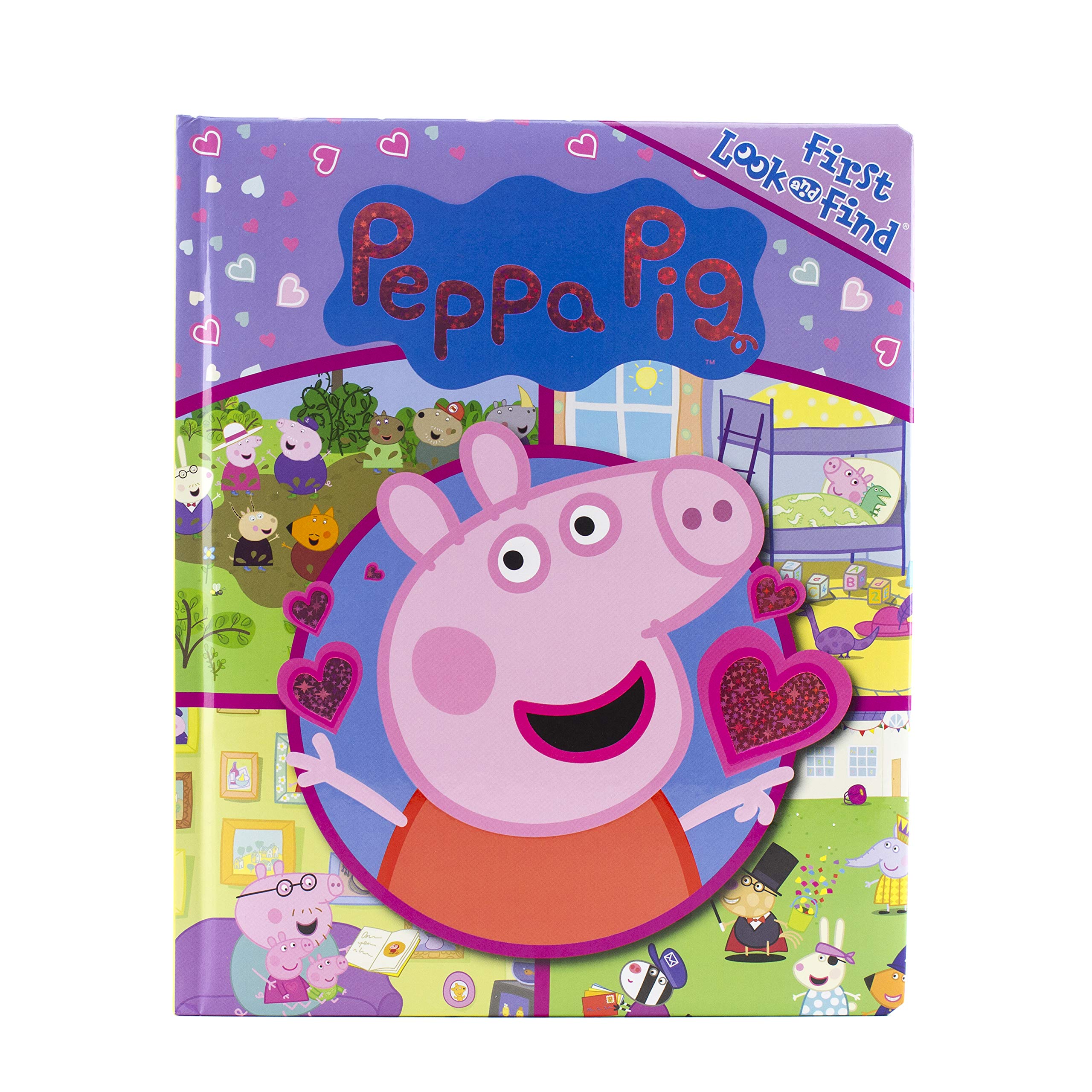 Peppa Pig Lot de 6 livres sonores avec microphone jouet et livre d'activités First Look and Find PI Kids