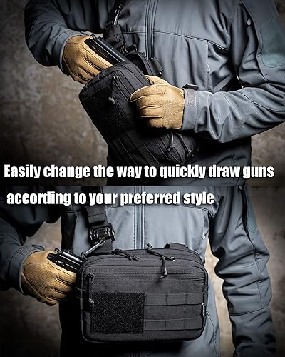 Miniatura 8 de Bolsa táctica para el pecho, bolsa oculta de transporte CCW, bolsa Molle IFAK EMT, organizador médico para caza al aire libre, tiro, senderismo con