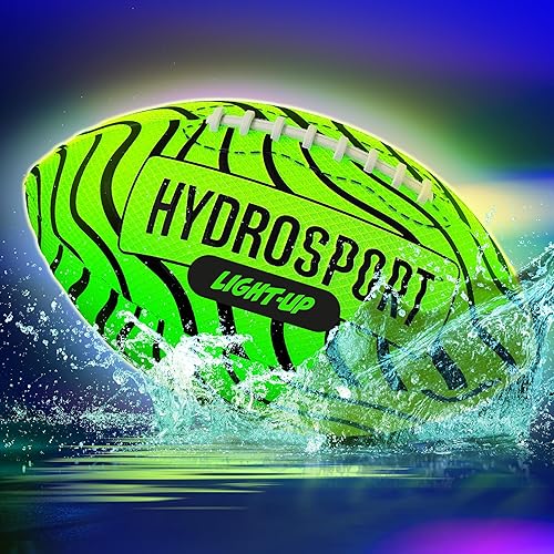 Light Up Water Football for Pool, Beach, Lake - Waterproof Pool Toys for Kids Ages 8-12 - Teen Boys Gift - Swimming Balls Sports - Family Games - Teens Boys & Adults Fun - Outdoor Accessories