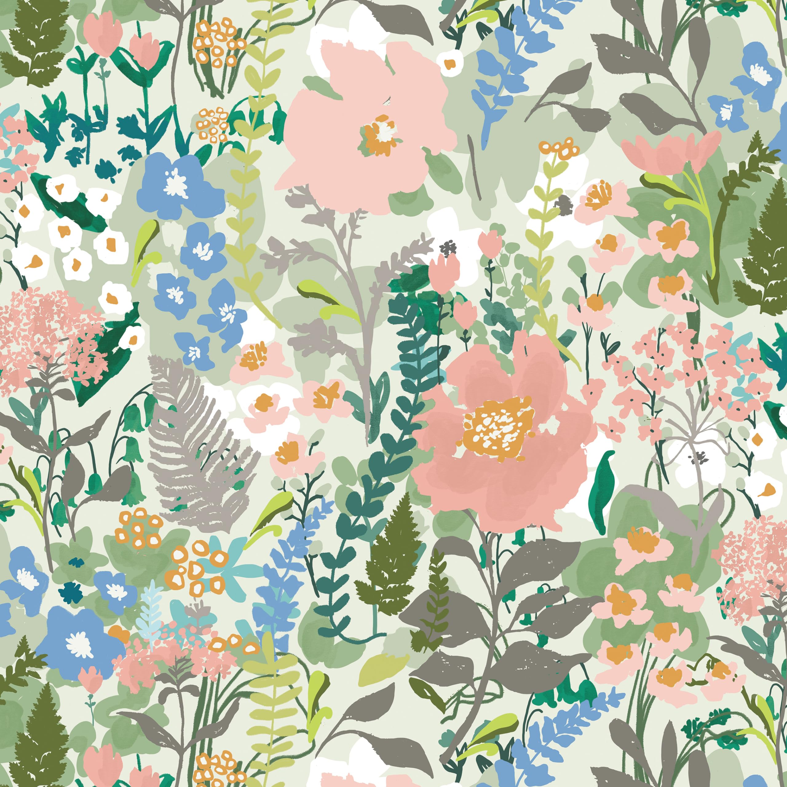 Peel and Stick Wallpaper Pink Floral Wallpaper Vintage Green