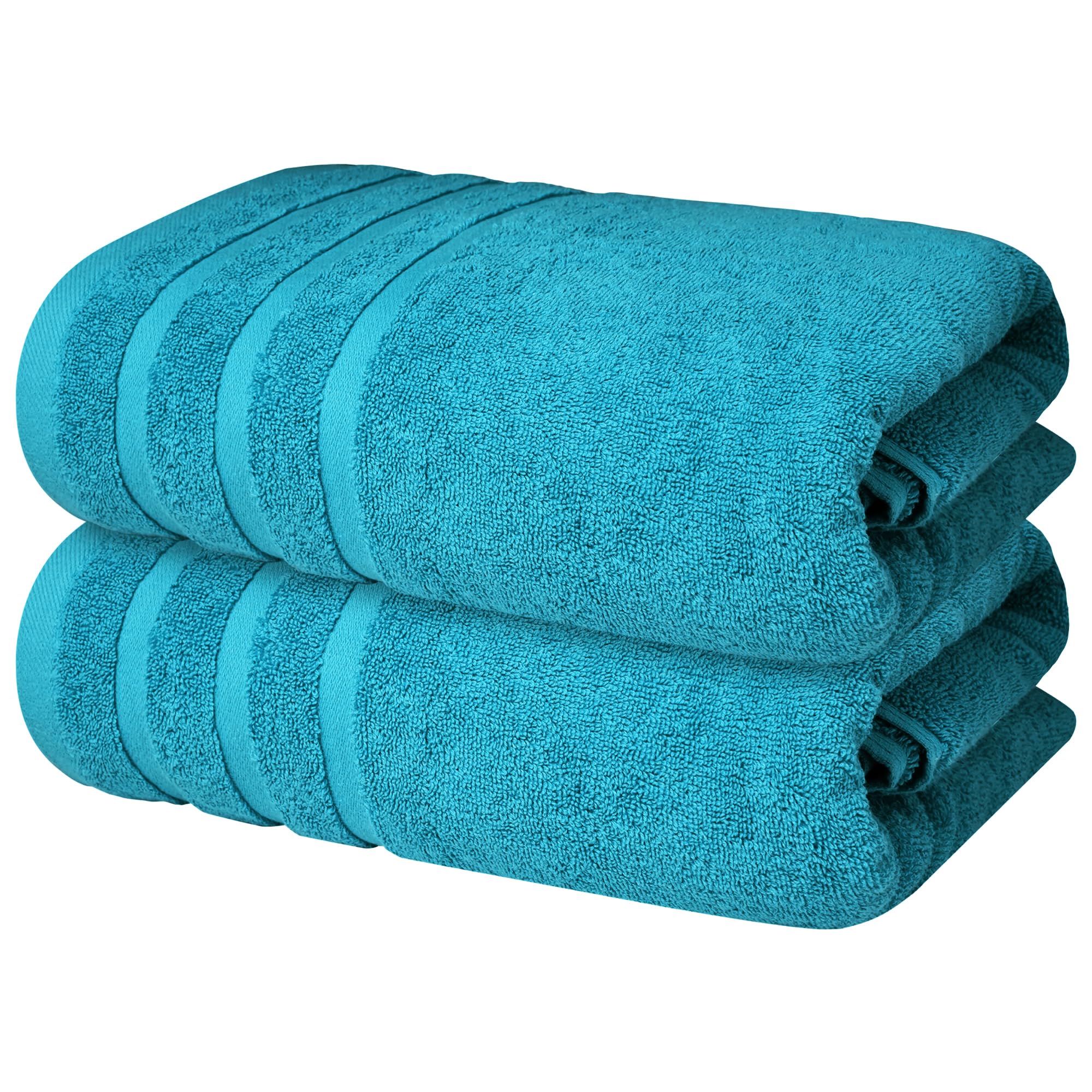 Infinitee Xclusives Serene Teal Bath Towels Set Of 2 (70X140 Cm) – 100% Soft Ring-Spun Cotton, Ultra Soft & Highly Absorbent Towels For Spa, Gym, Hotel & Everyday Bathroom Use |Serene Teal|