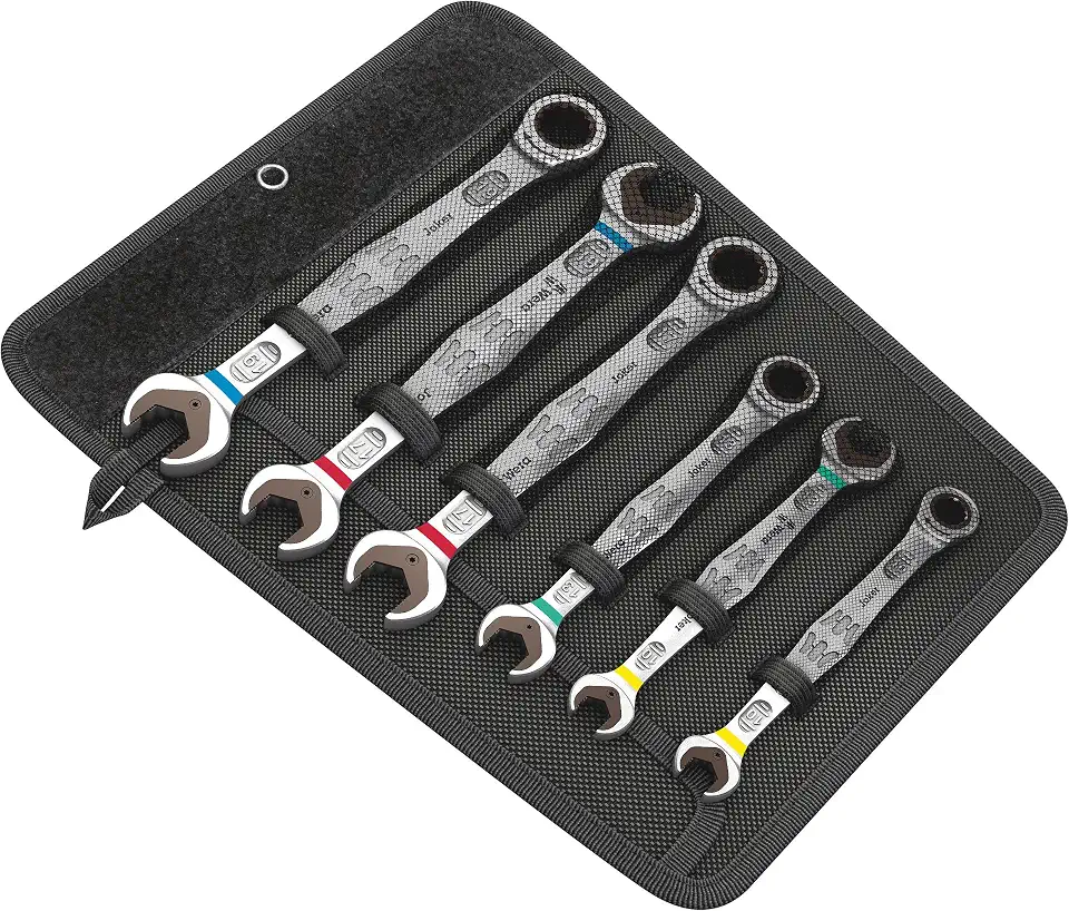 WERA 6000/6002 Joker 6 Set 1 Joker 6 Set 1 Set of Ratcheting Combination/Double Open-Ended Wrenches 6 Pieces, 6 Pieces, Multi-Colour, 4013288173034
