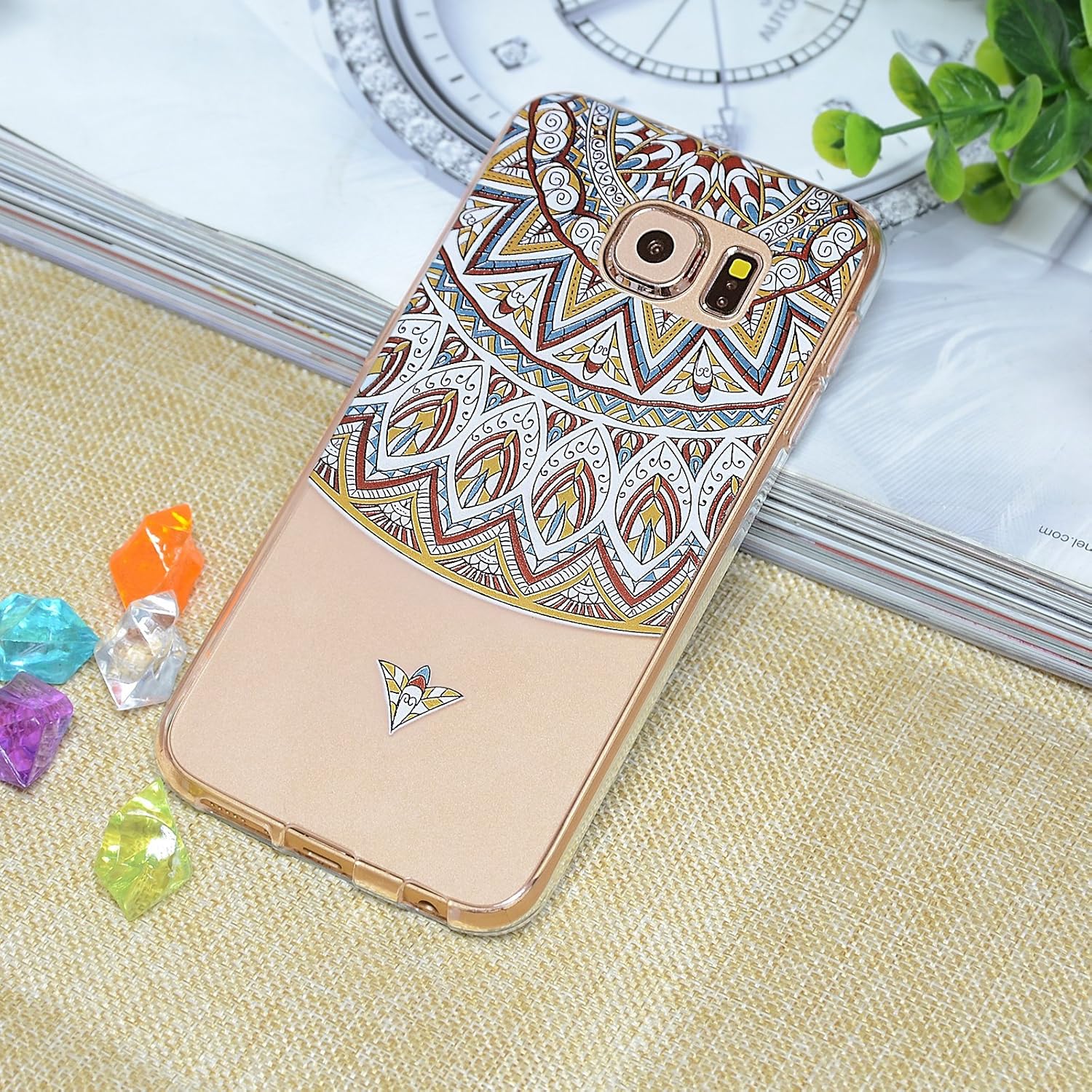 Galaxy S6 Case, Swees Slim Thin Soft Silicone Gel TPU Case Special 3D Relief Printing Pattern Design Scratch Resistant Full Protective Back Cover for Samsung Galaxy S6 (2015 Released), Totem