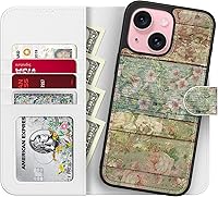 Vista 9 de Funda tipo cartera para iPhone 14 Pro Max, funda desmontable con tapa y bloqueo RFID, 4 ranuras para tarjetas, funda de piel sintética de alta