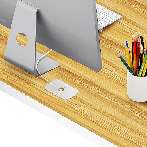 Miniatura 7 de SHW Escritorio esquinero para computadora de oficina en forma de L de grado comercial, 55 x 60 pulgadas, roble