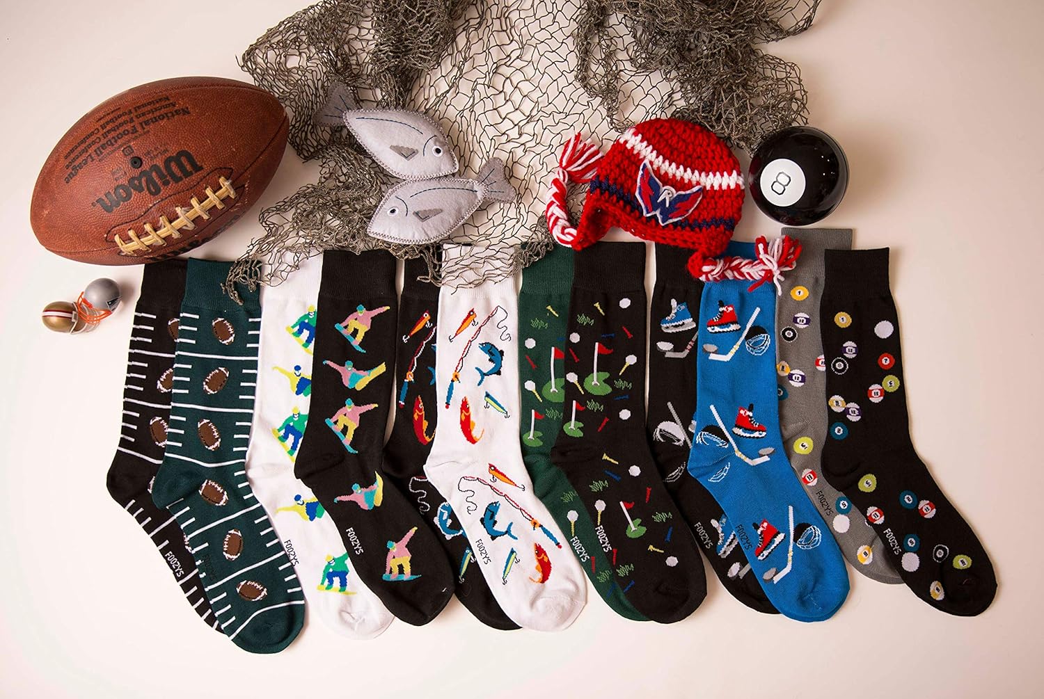 Foozys Men’s Football Cool Sports Novelty Crew Socks | 2 Pair… - Image 3