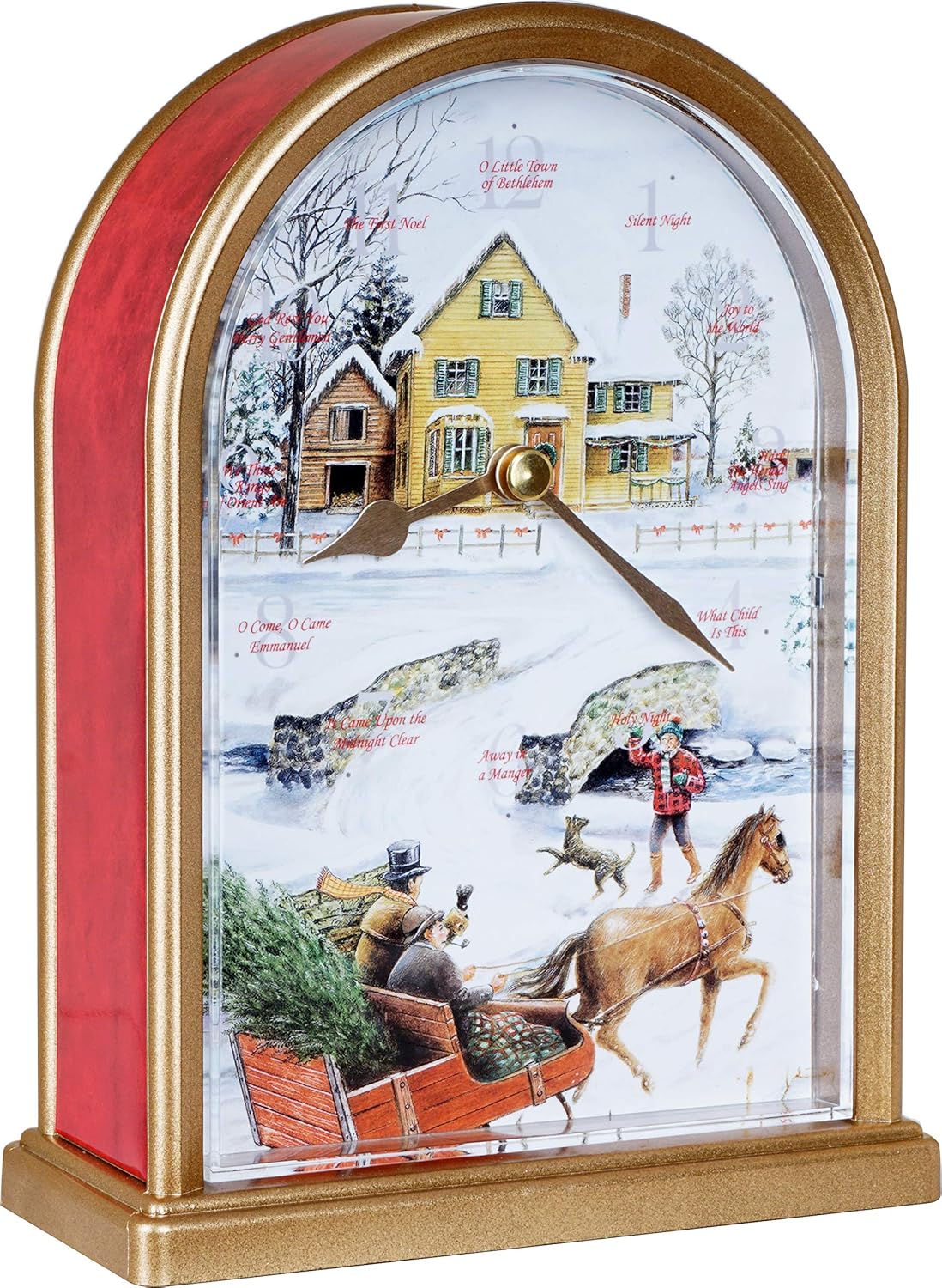 JUSTIME 12 Song of Carols of Christmas Sleigh Ride Table Clock Melody